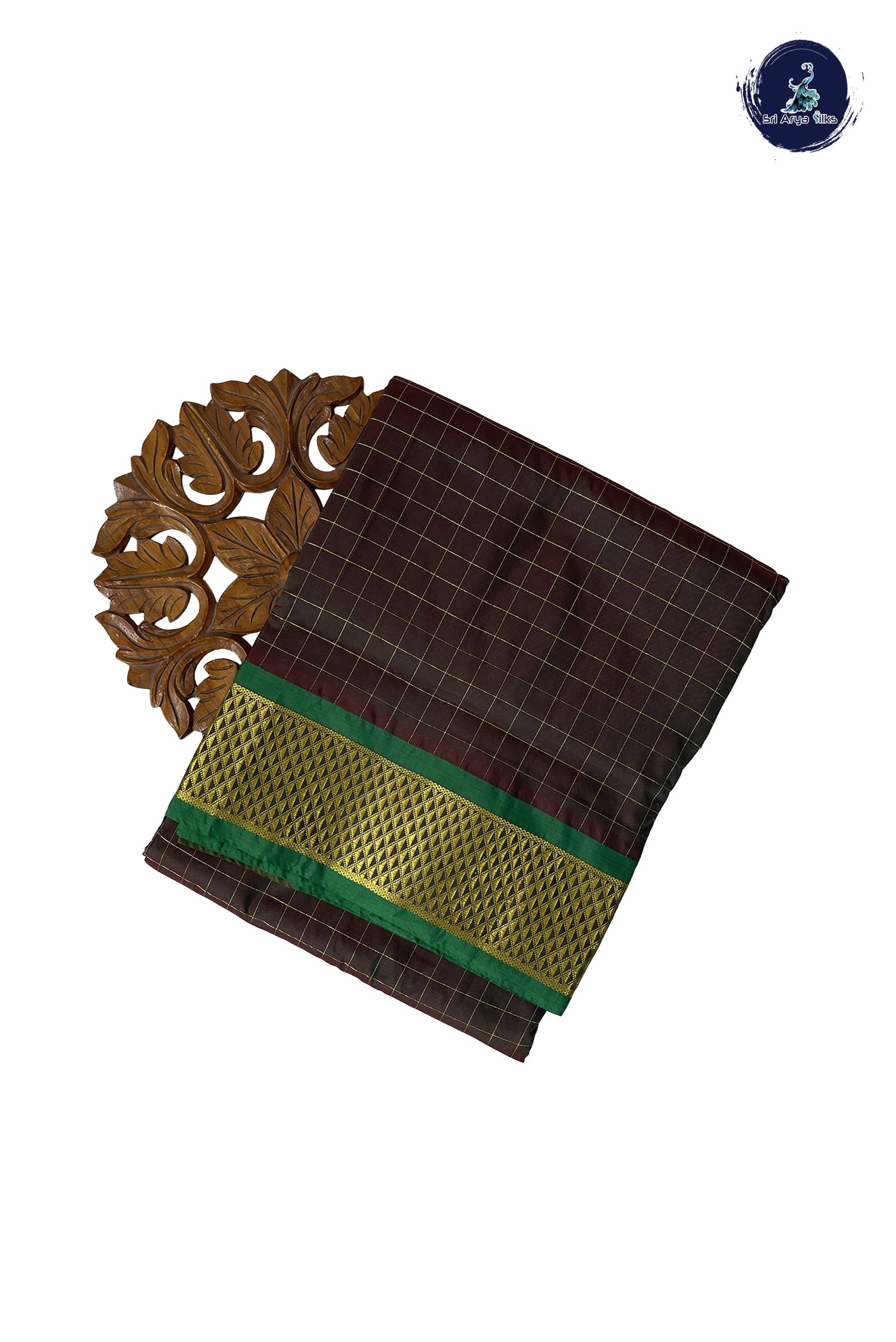 Manthulir 10 Yards Semi Silk With Zari Checked Pattern