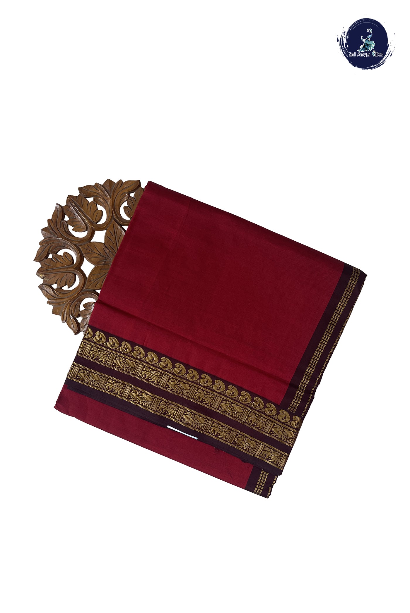 Arakku Madisar Semi Silk Cotton Saree With Plain Pattern