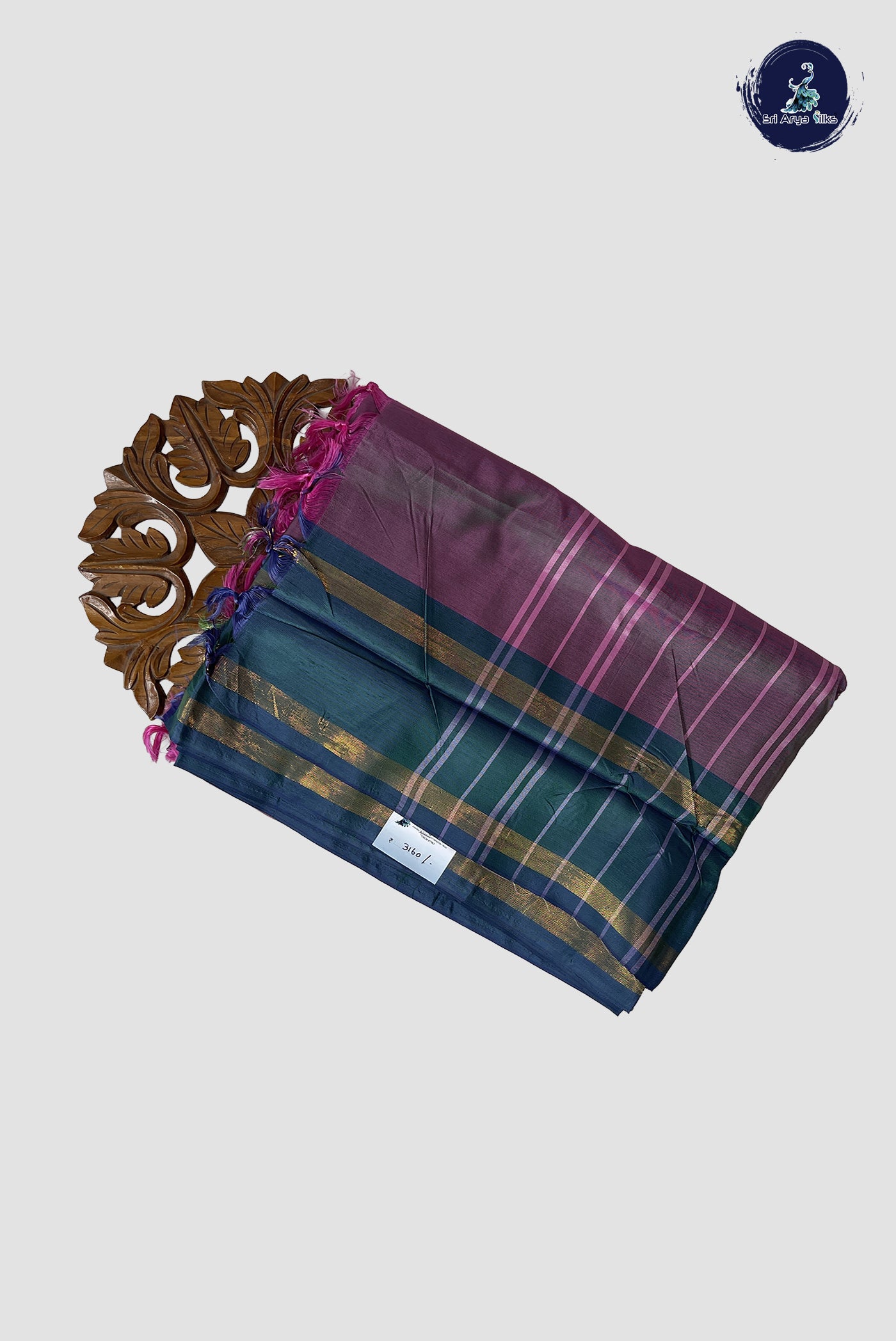Dual Tone Pink Vaazhainaar Pattu Madisar Silk Saree With Printed Pattern