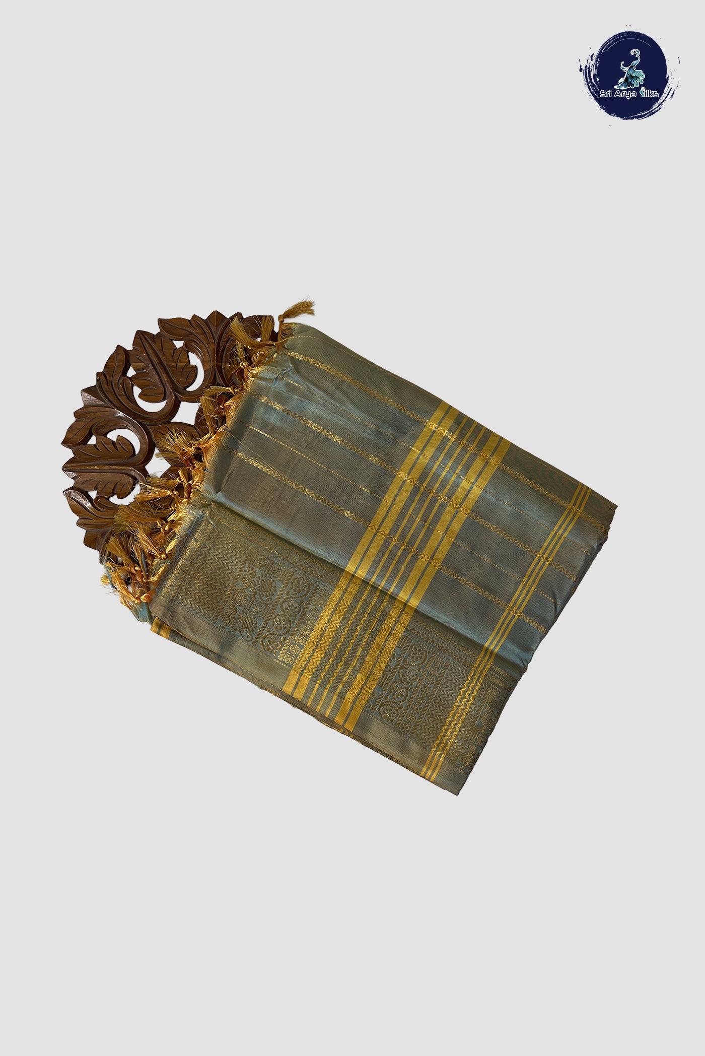 Violet Vaazhainaar Pattu Madisar Silk Saree With Veldhari Stripes Pattern