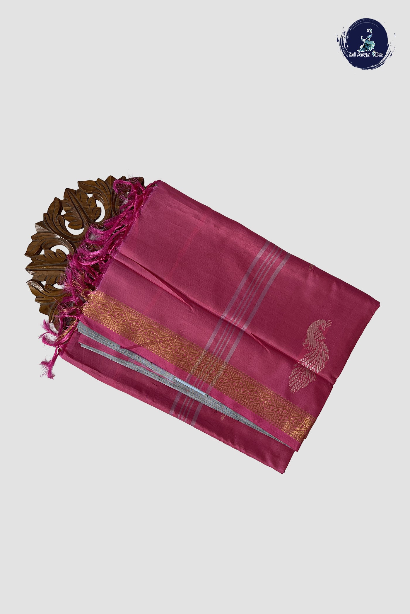 Grey Vaazhainaar Pattu Madisar Silk Saree With Buttas Pattern