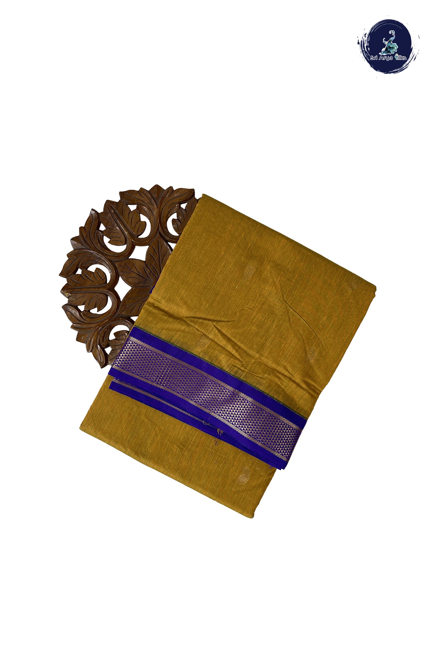 Yellow Madisar Semi Silk Cotton Saree With Zari Buttas Pattern