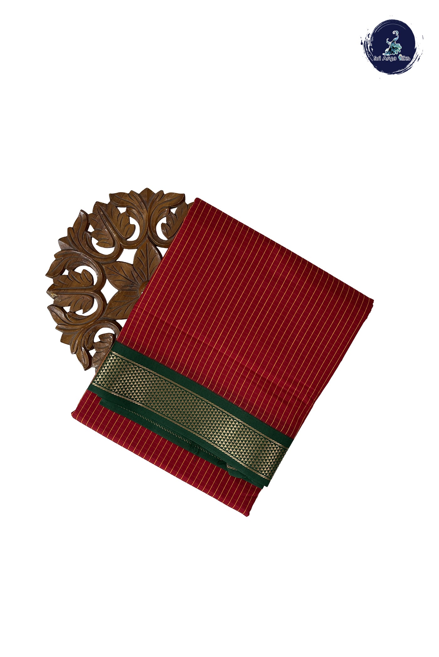 Red Madisar Semi Silk Cotton Saree With Checked Pattern