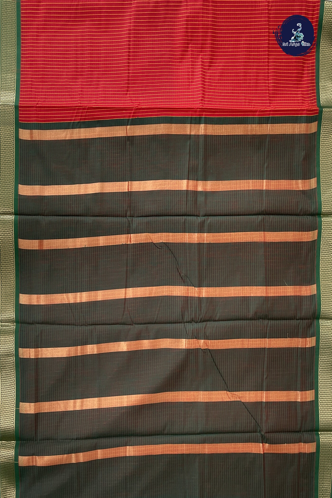 Red Madisar Semi Silk Cotton Saree With Checked Pattern