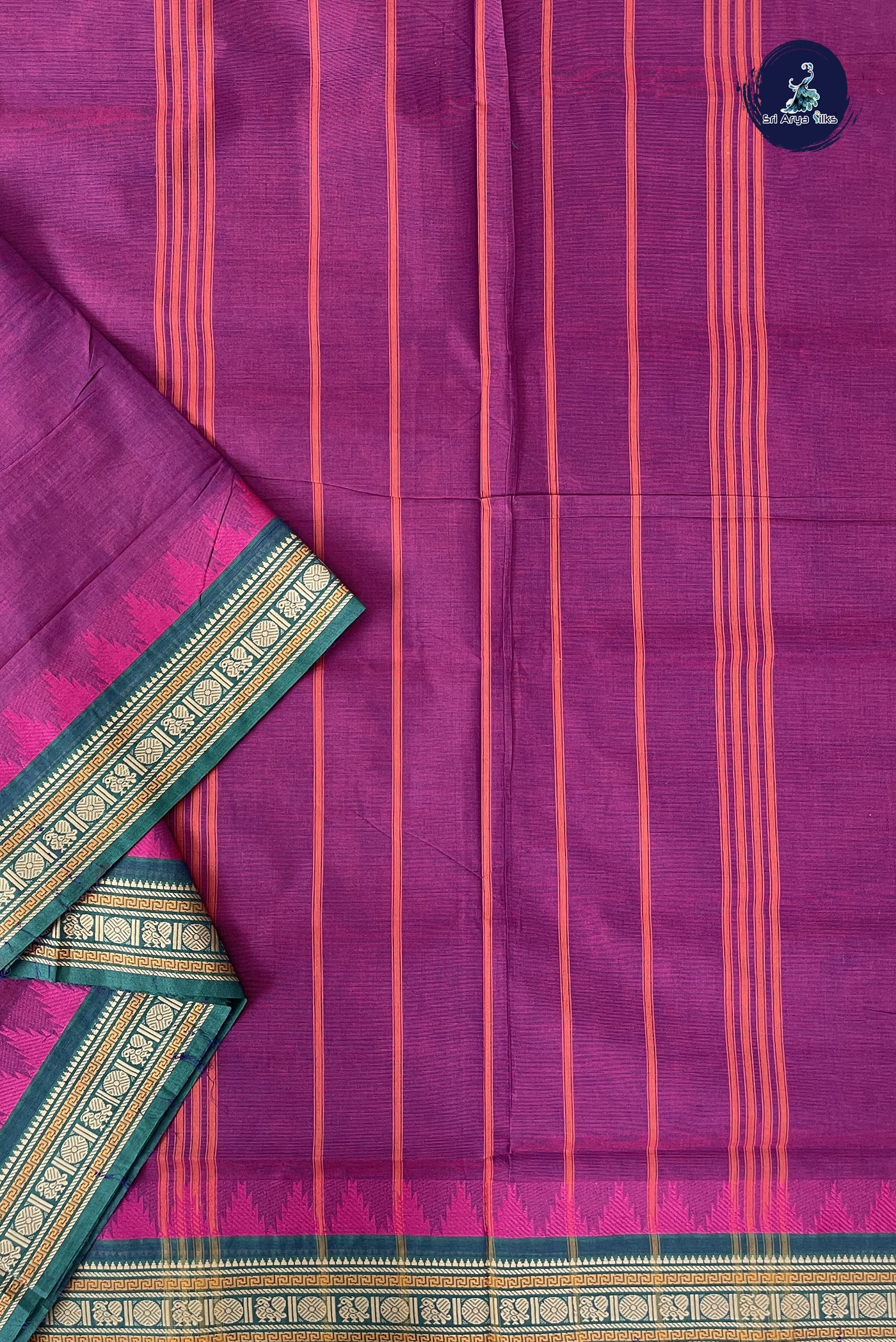 BeetRoot Shade 10 Yards Madisar Cotton Saree With Plain Pattern