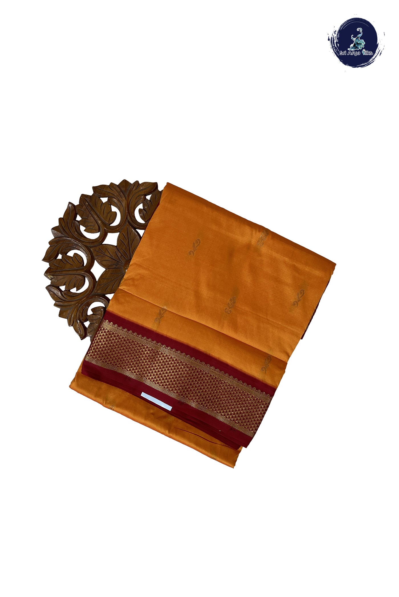 Mango Yellow Madisar Semi Silk Saree With Zari Buttas Pattern