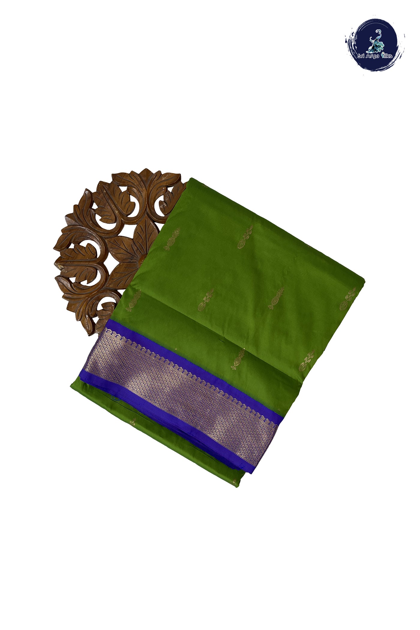 Green Madisar Semi Silk Saree With Zari Buttas Pattern