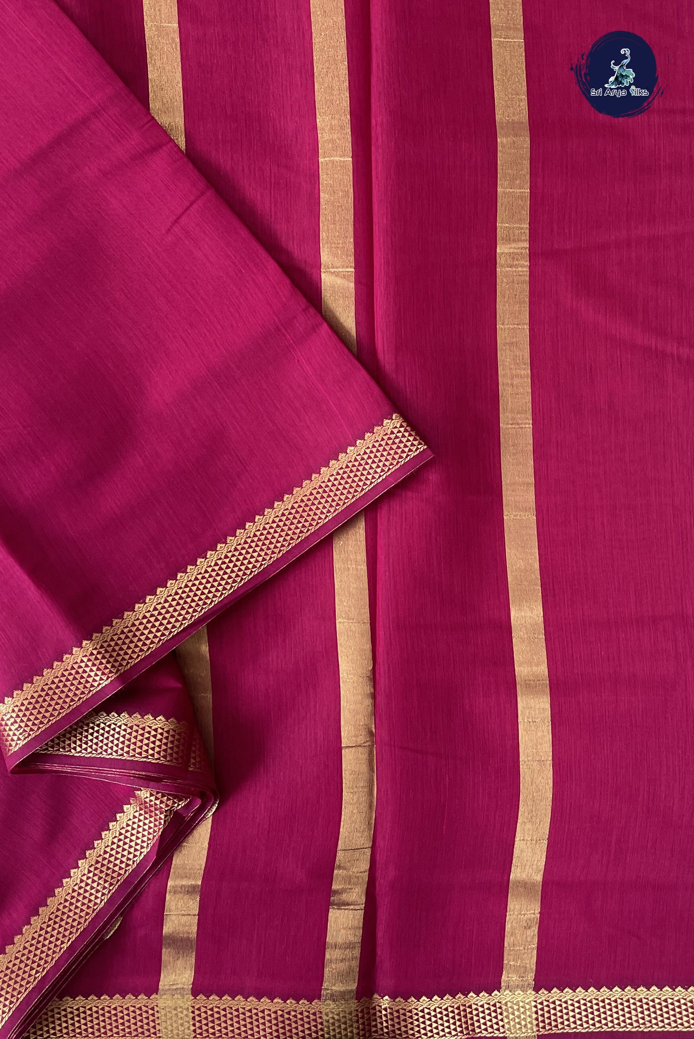 BeetRoot Shade Madisar Semi Silk Cotton Saree With Plain Pattern