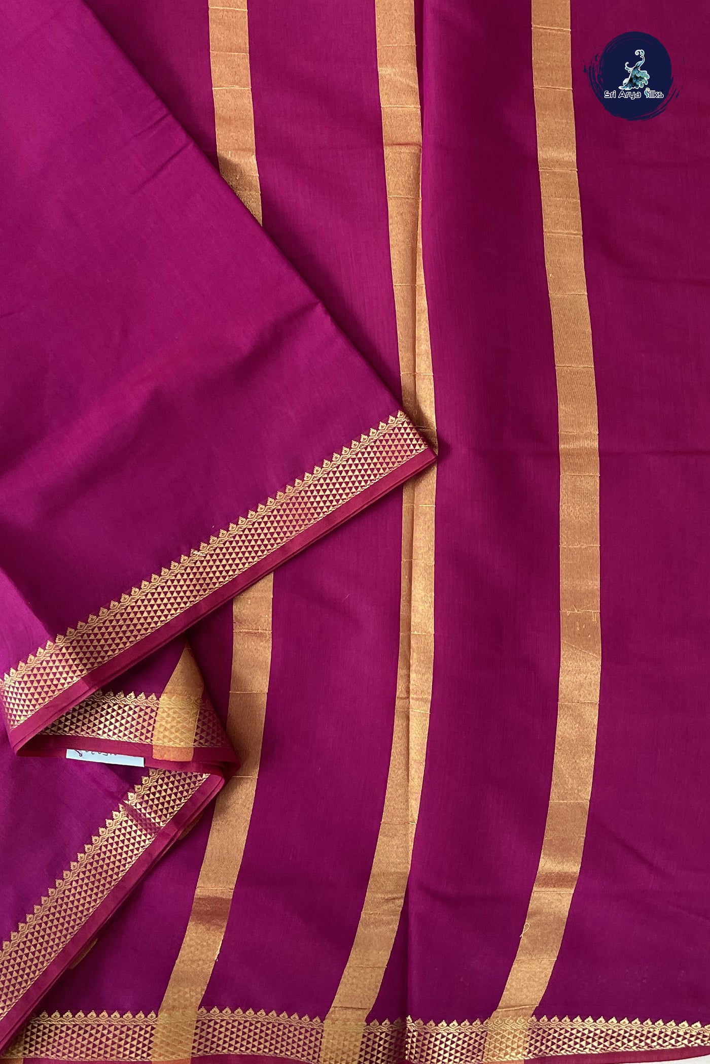 BeetRoot Shade Madisar Semi Silk Cotton Saree With Plain Pattern