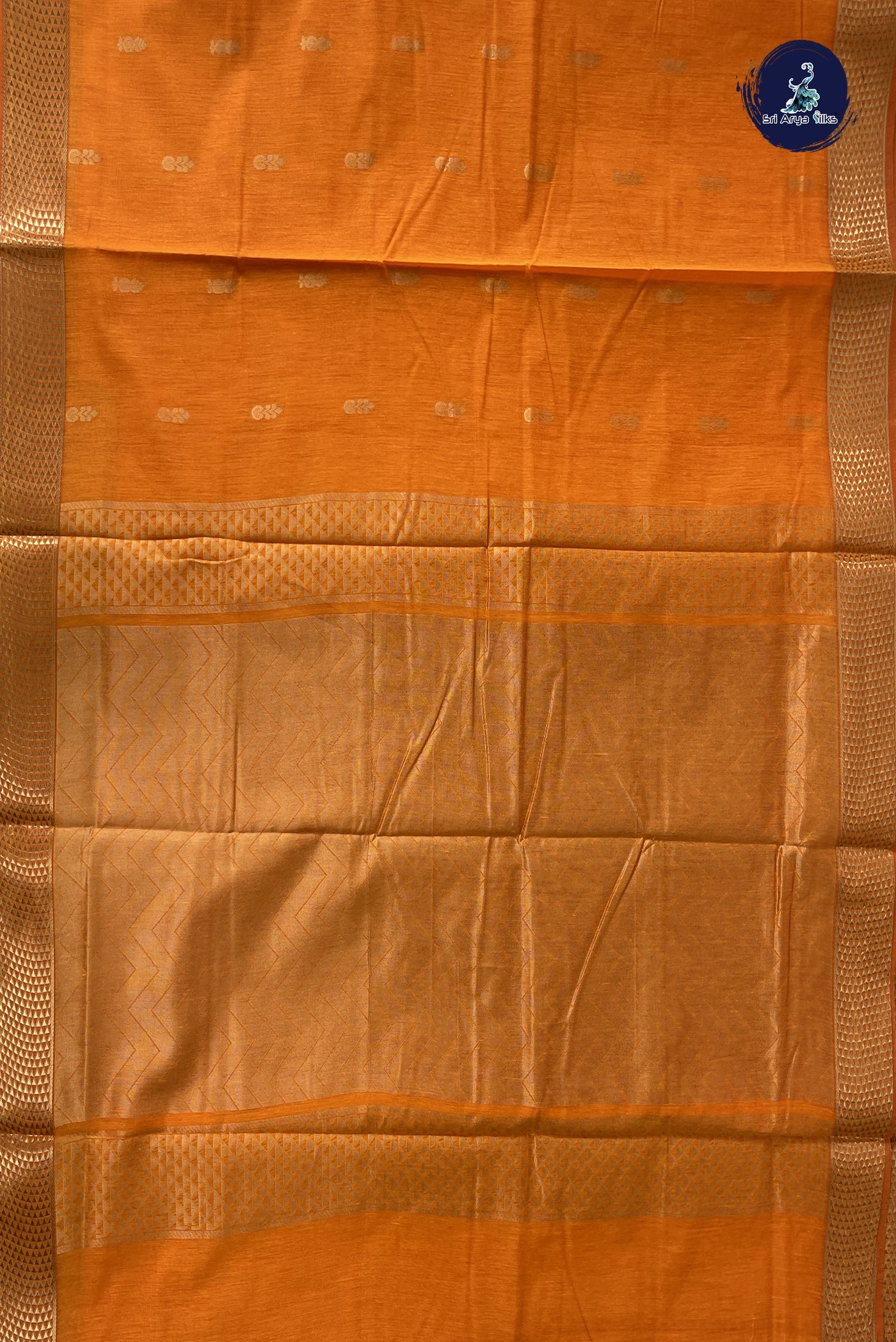 Yellow Madisar Semi Silk Cotton Saree With Zari Buttas Pattern