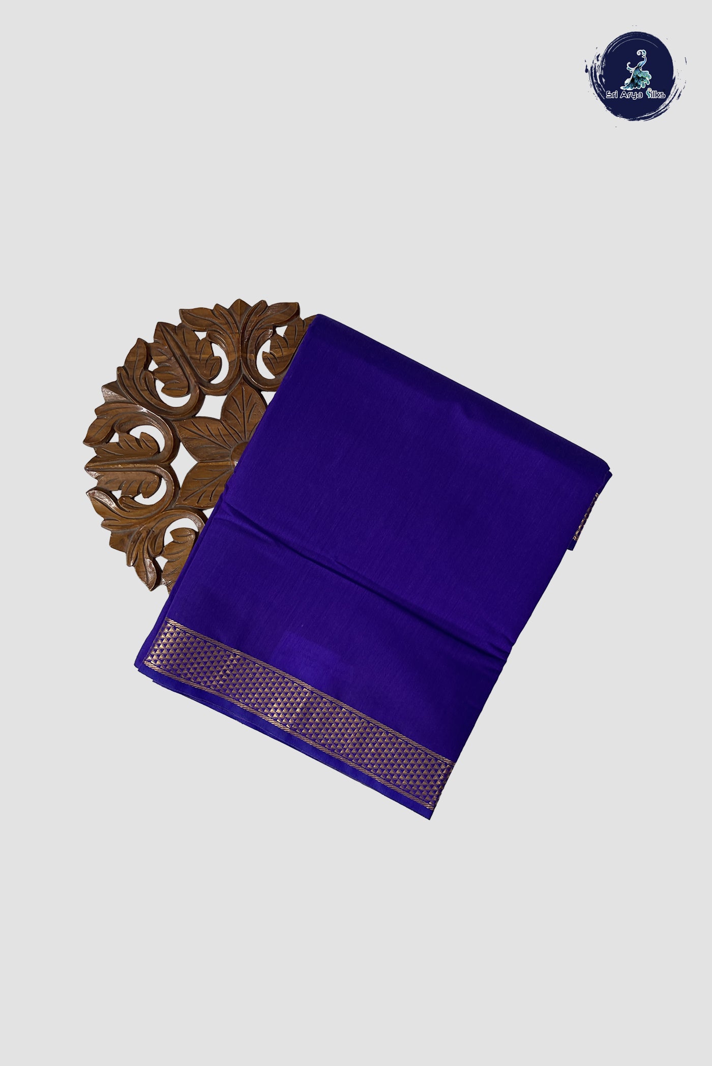 Violet Madisar Semi Silk Cotton Saree With Plain Pattern