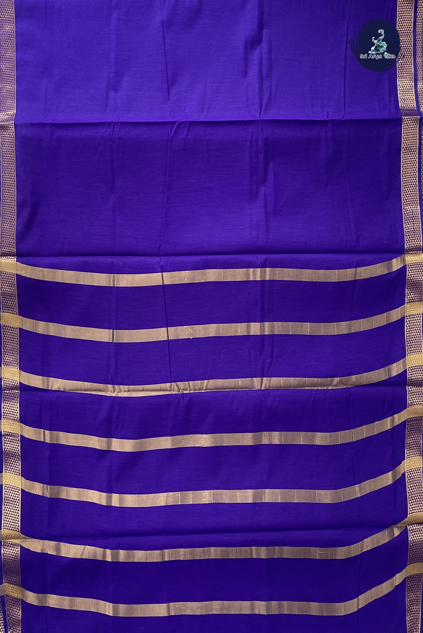 Violet Madisar Semi Silk Cotton Saree With Plain Pattern