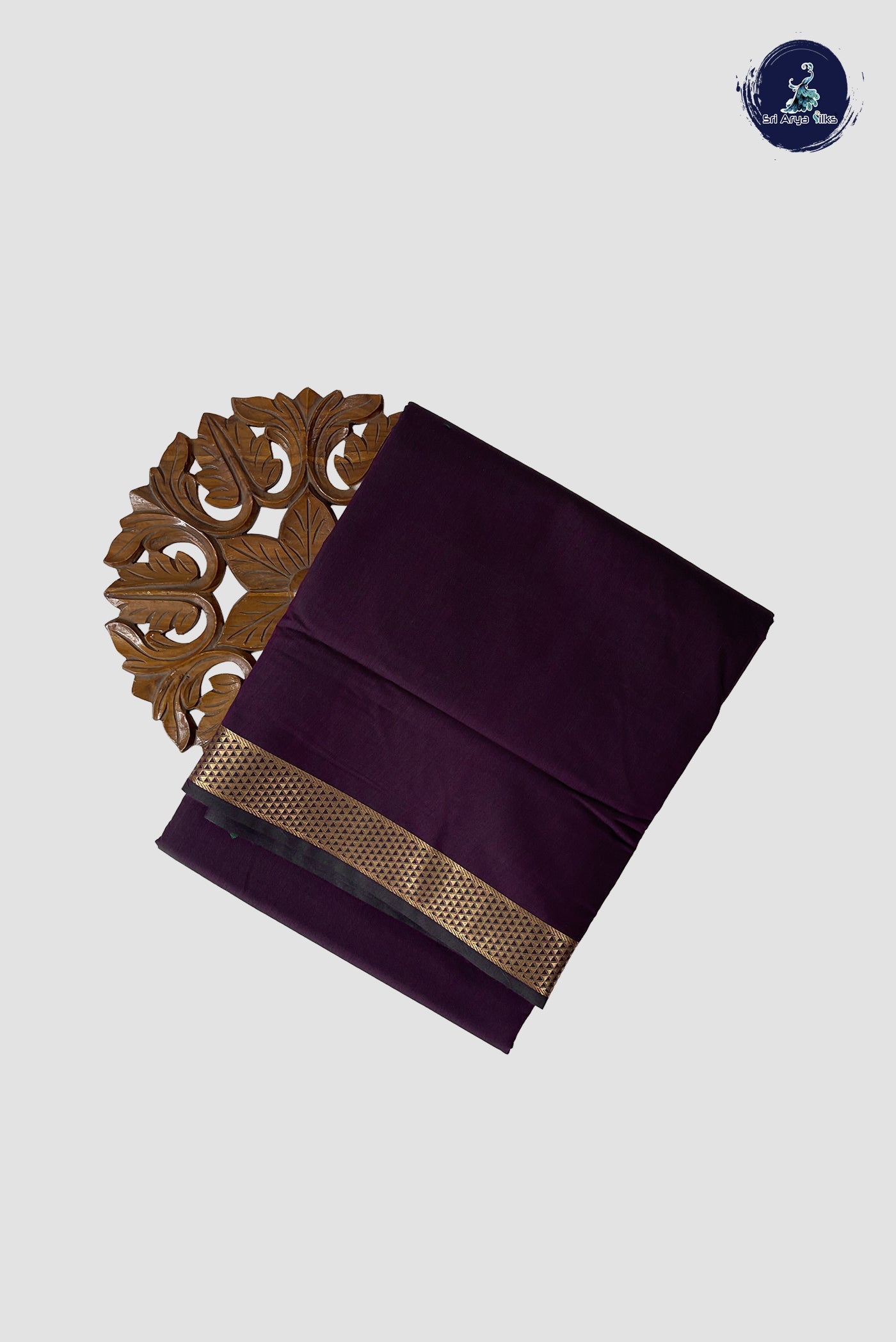 Dual Tone Purple Madisar Semi Silk Cotton Saree With Plain Pattern