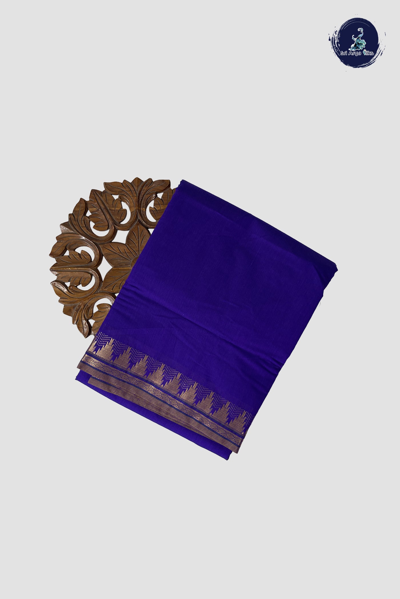 Violet Madisar Semi Silk Cotton Saree With Plain Pattern