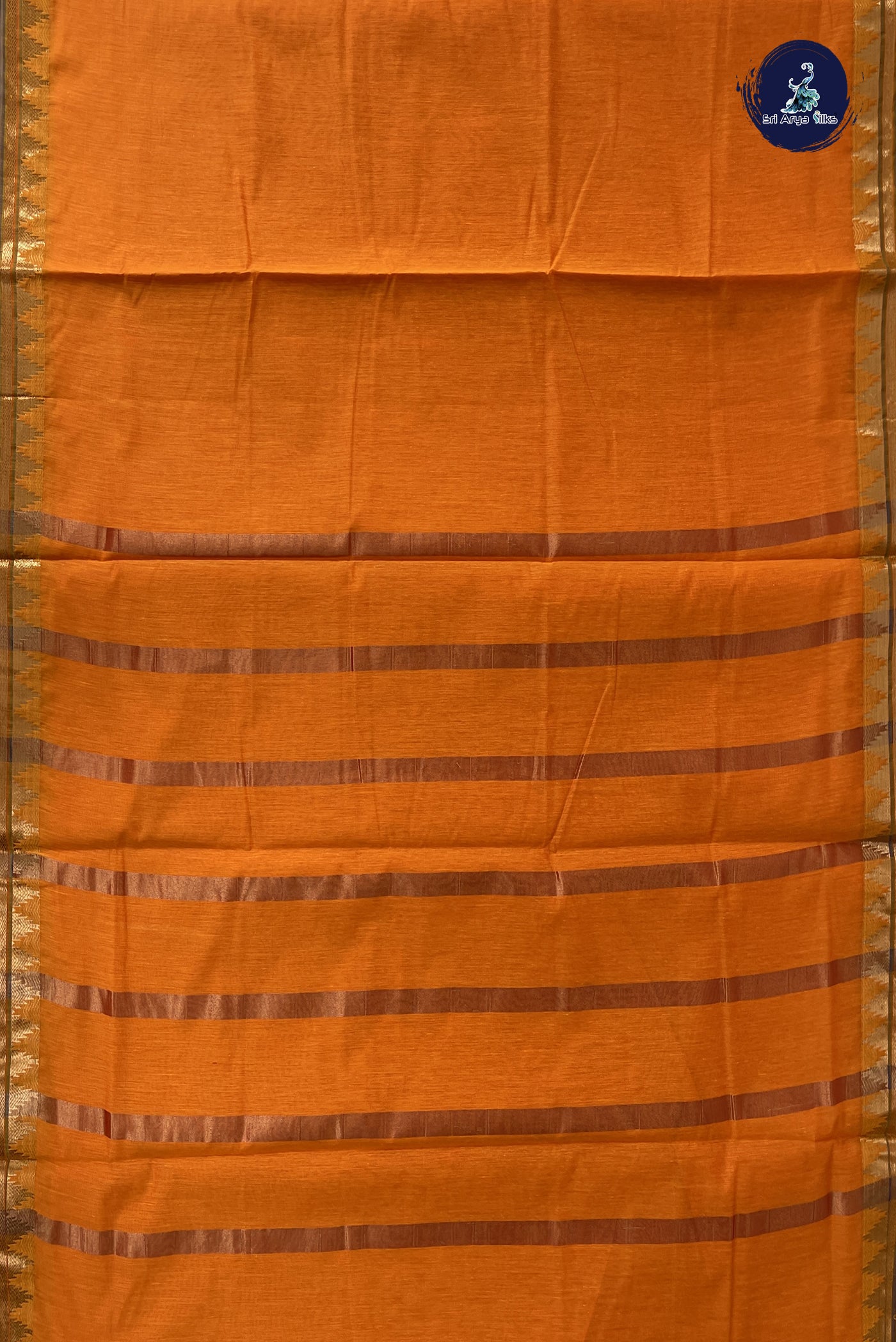 Yellow Madisar Semi Silk Cotton Saree With Plain Pattern