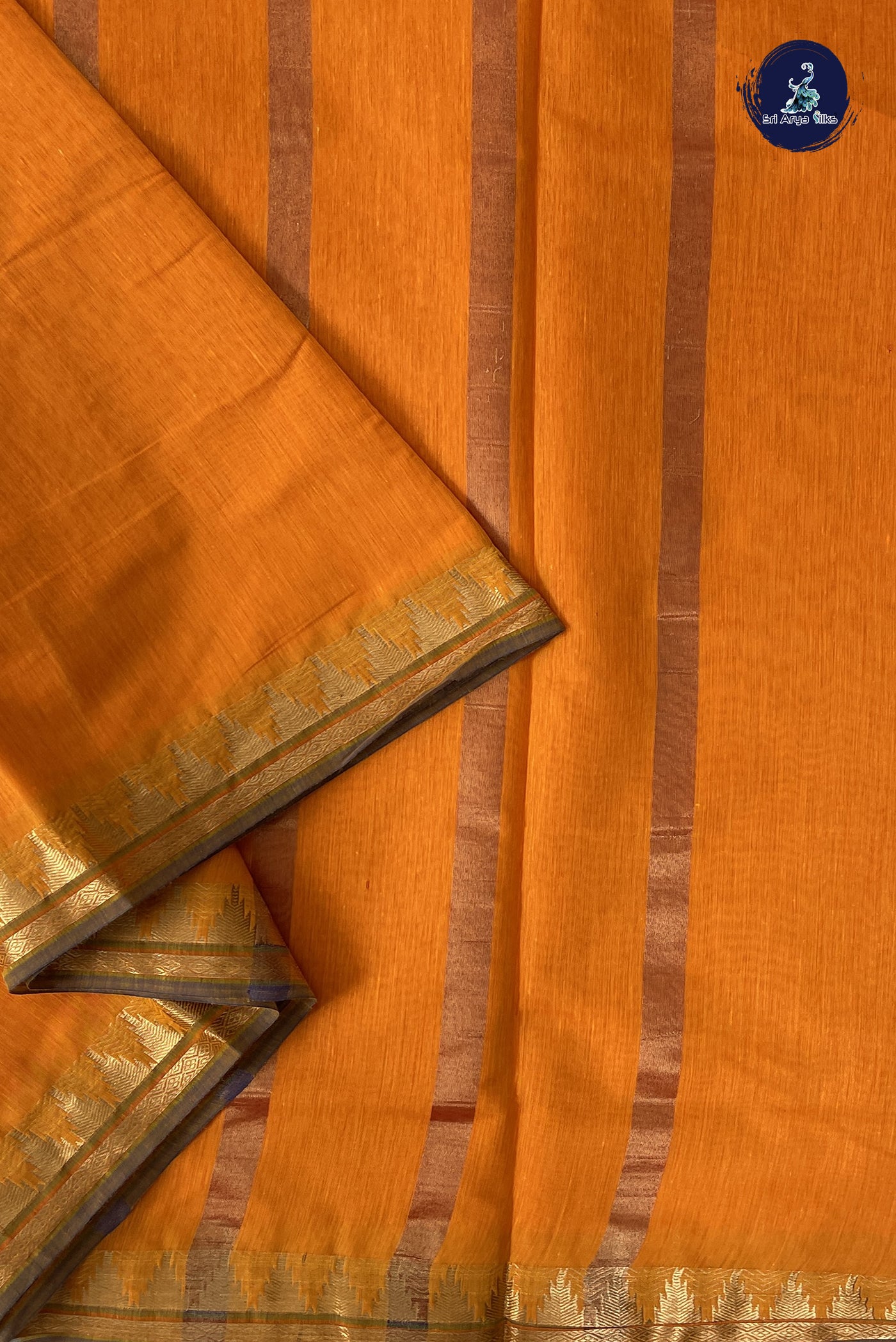 Yellow Madisar Semi Silk Cotton Saree With Plain Pattern