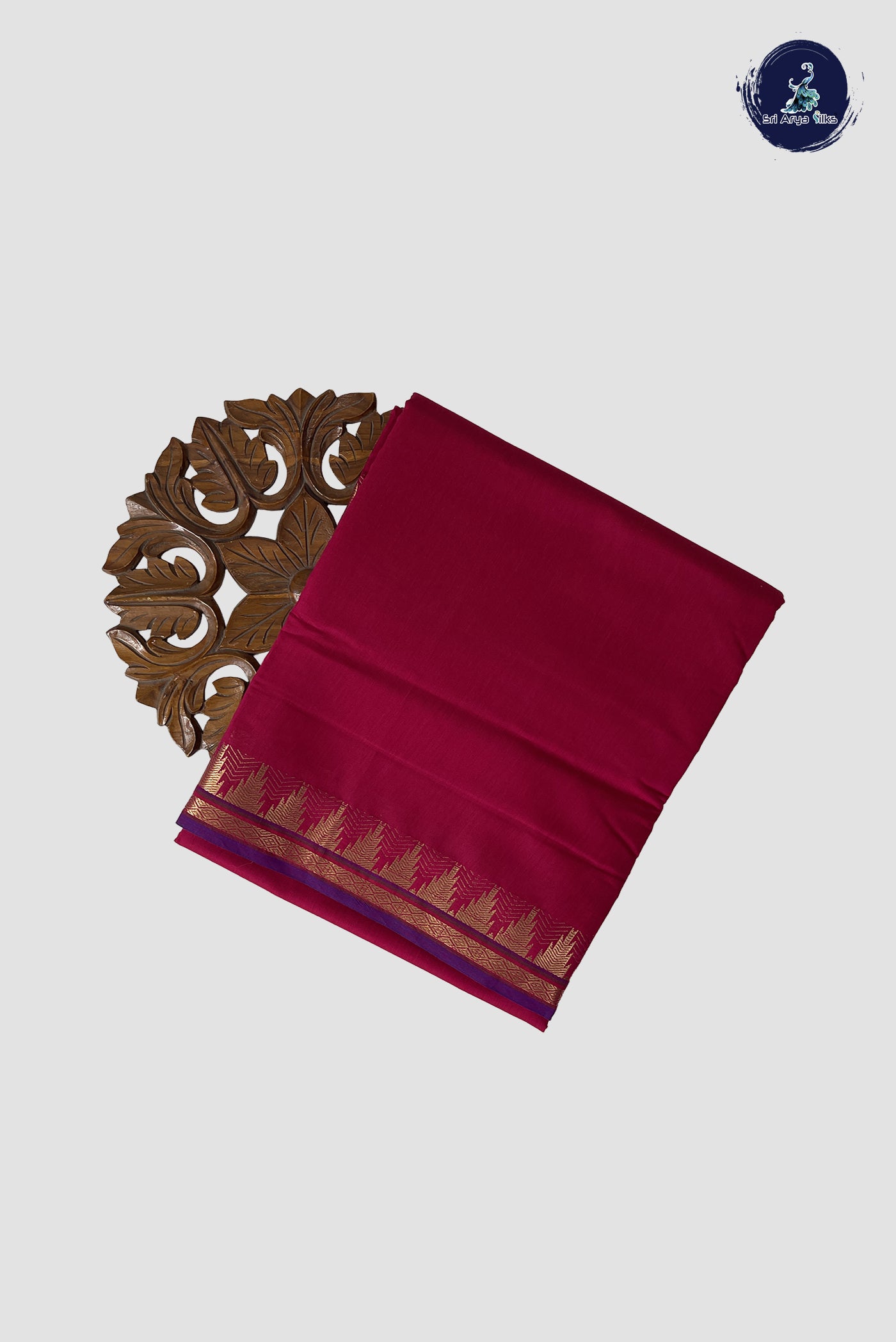 Pink Madisar Semi Silk Cotton Saree With Plain Pattern