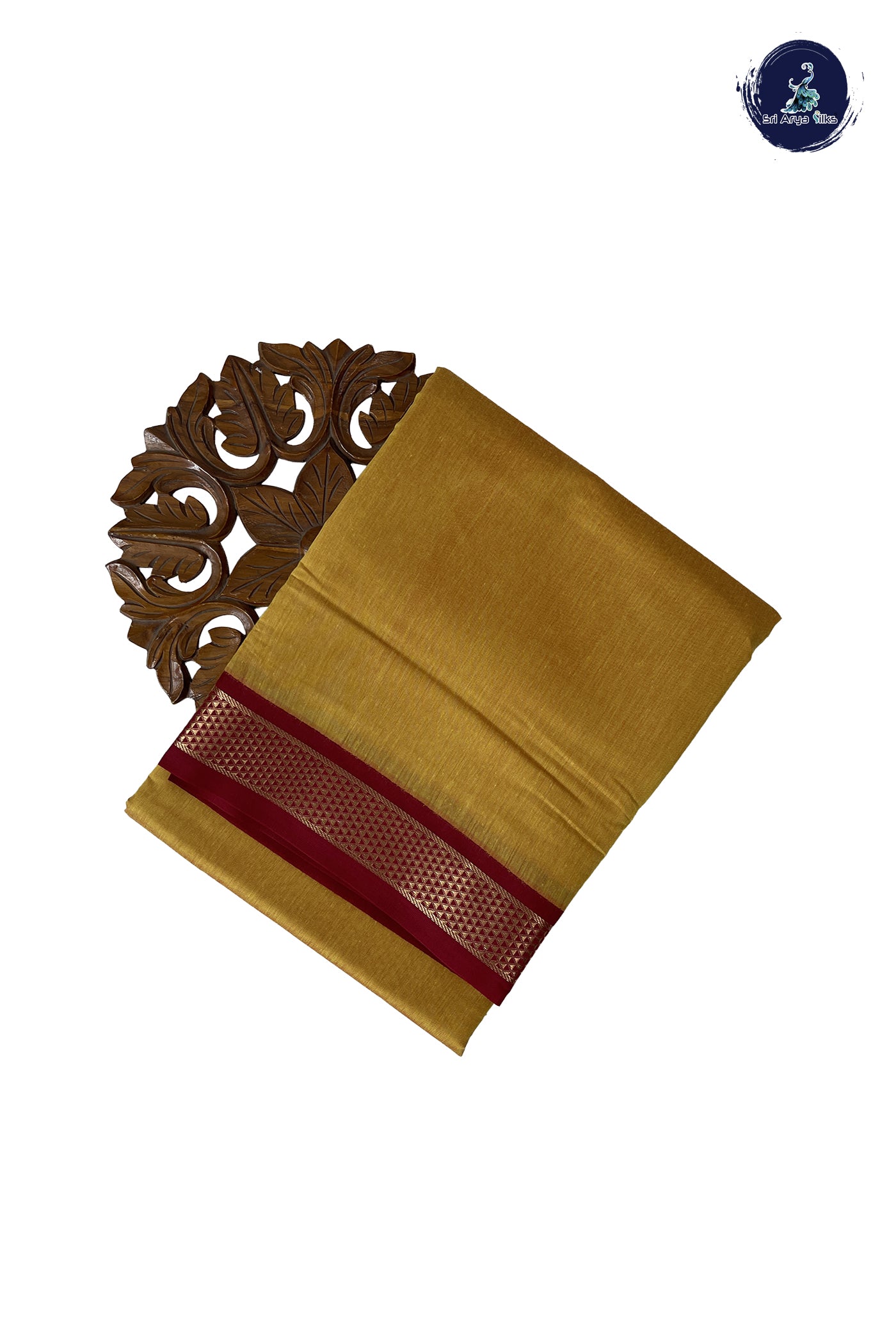 Yellow Madisar Semi Silk Cotton Saree With Plain Pattern