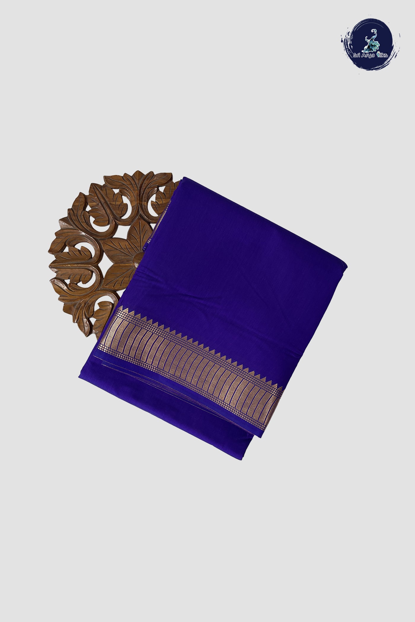 Violet Madisar Semi Silk Cotton Saree With Plain Pattern