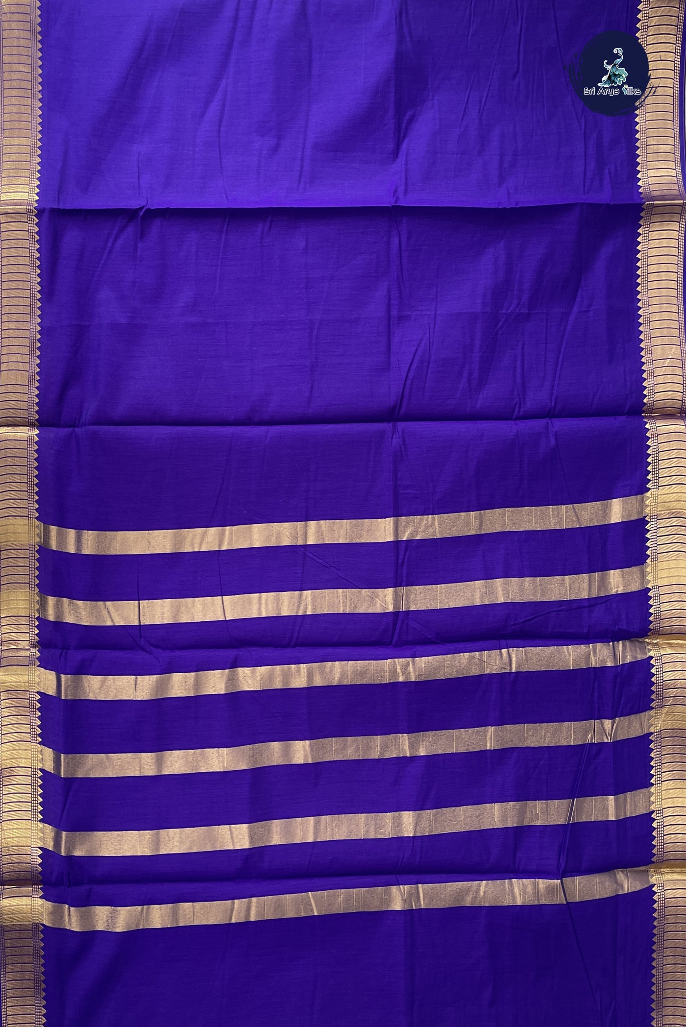 Violet Madisar Semi Silk Cotton Saree With Plain Pattern
