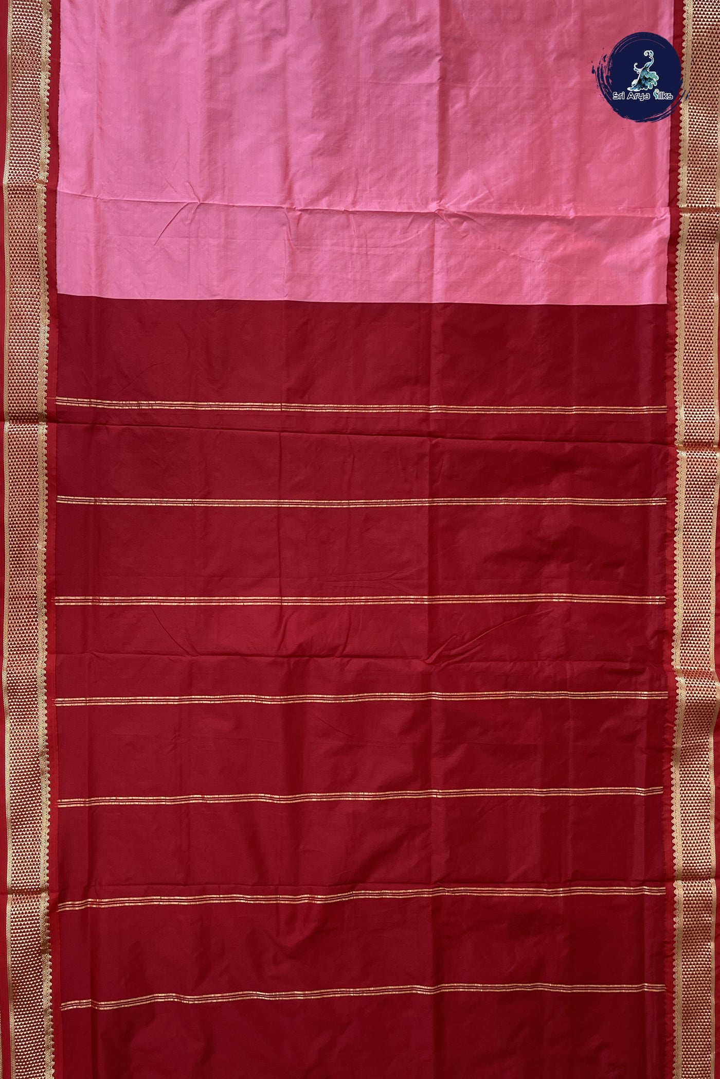 Lotus Pink Madisar Semi Silk Saree With Plain Pattern