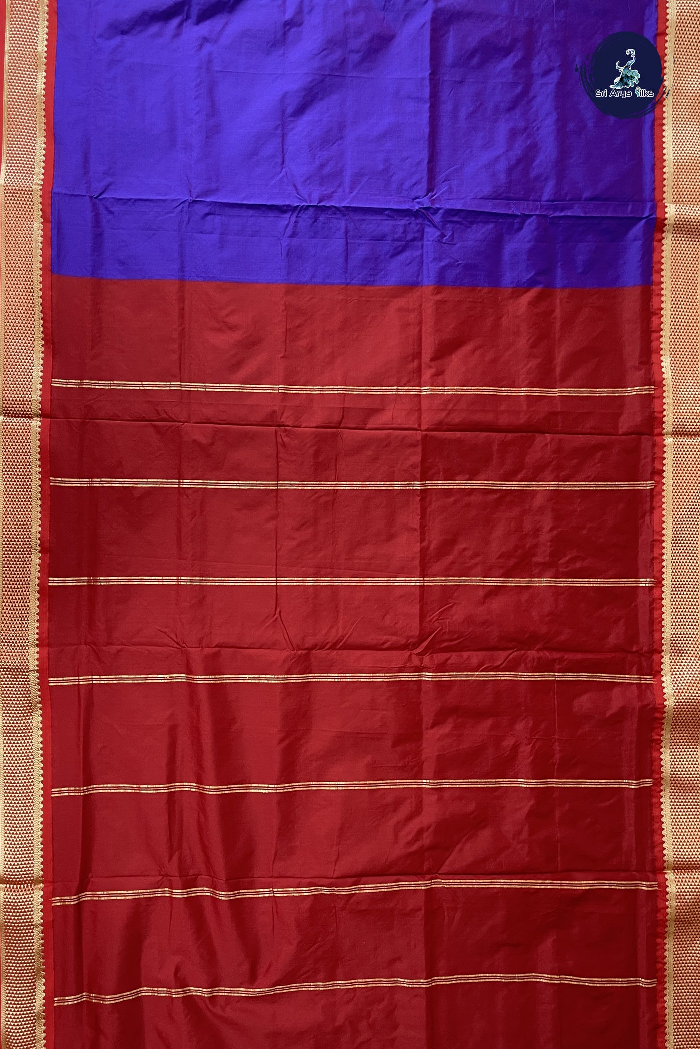 Violet Madisar Semi Silk Saree With Plain Pattern