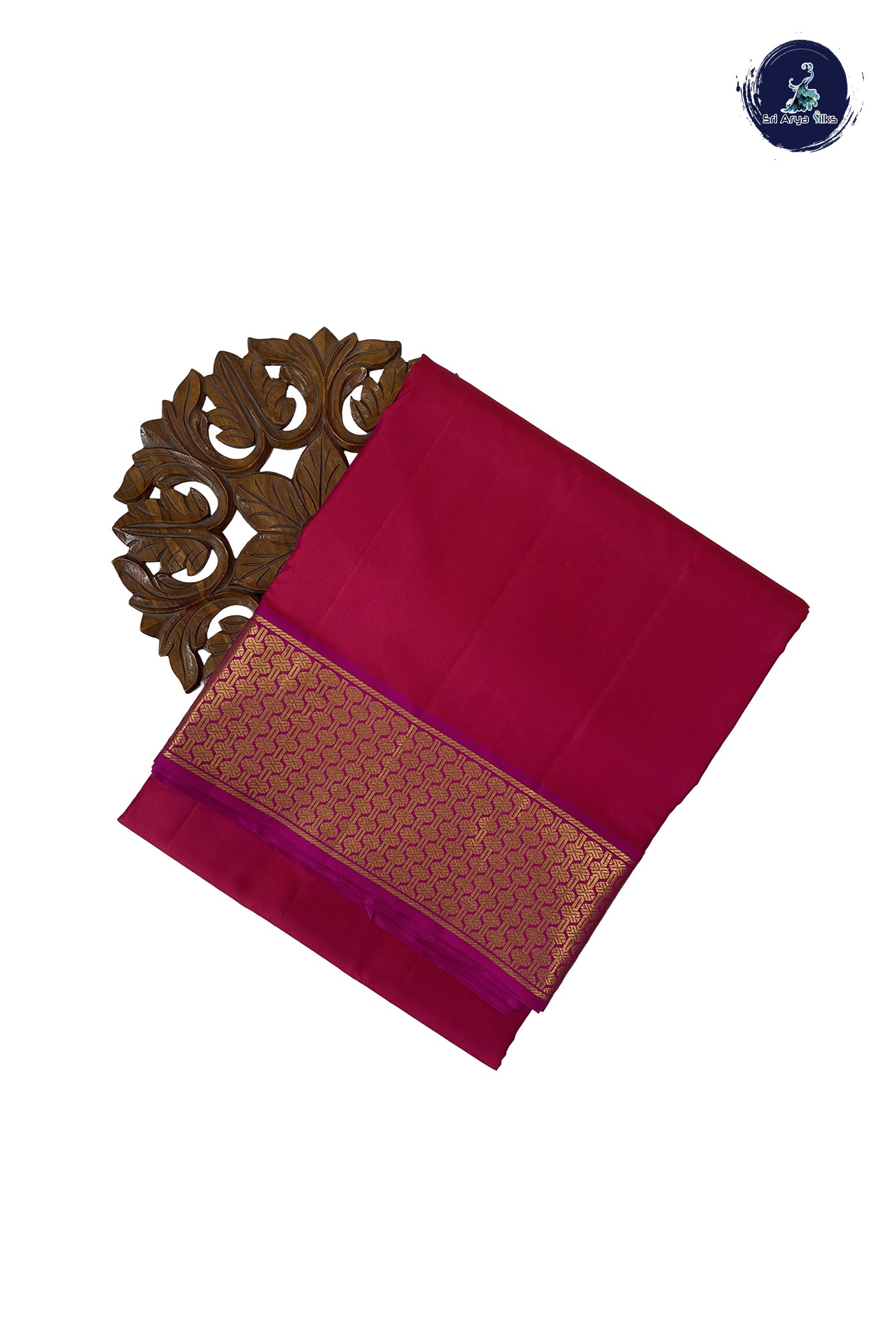 Pink Madisar 10 Yards Silk Saree With Plain Pattern