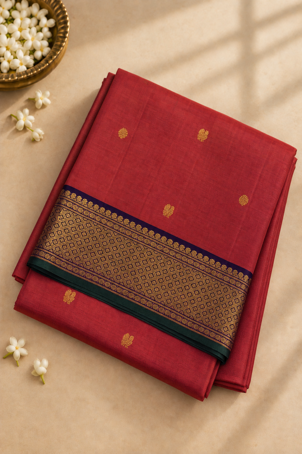 Dual Tone Pink Madisar 10 Yards Silk Saree With Zari Buttas Pattern