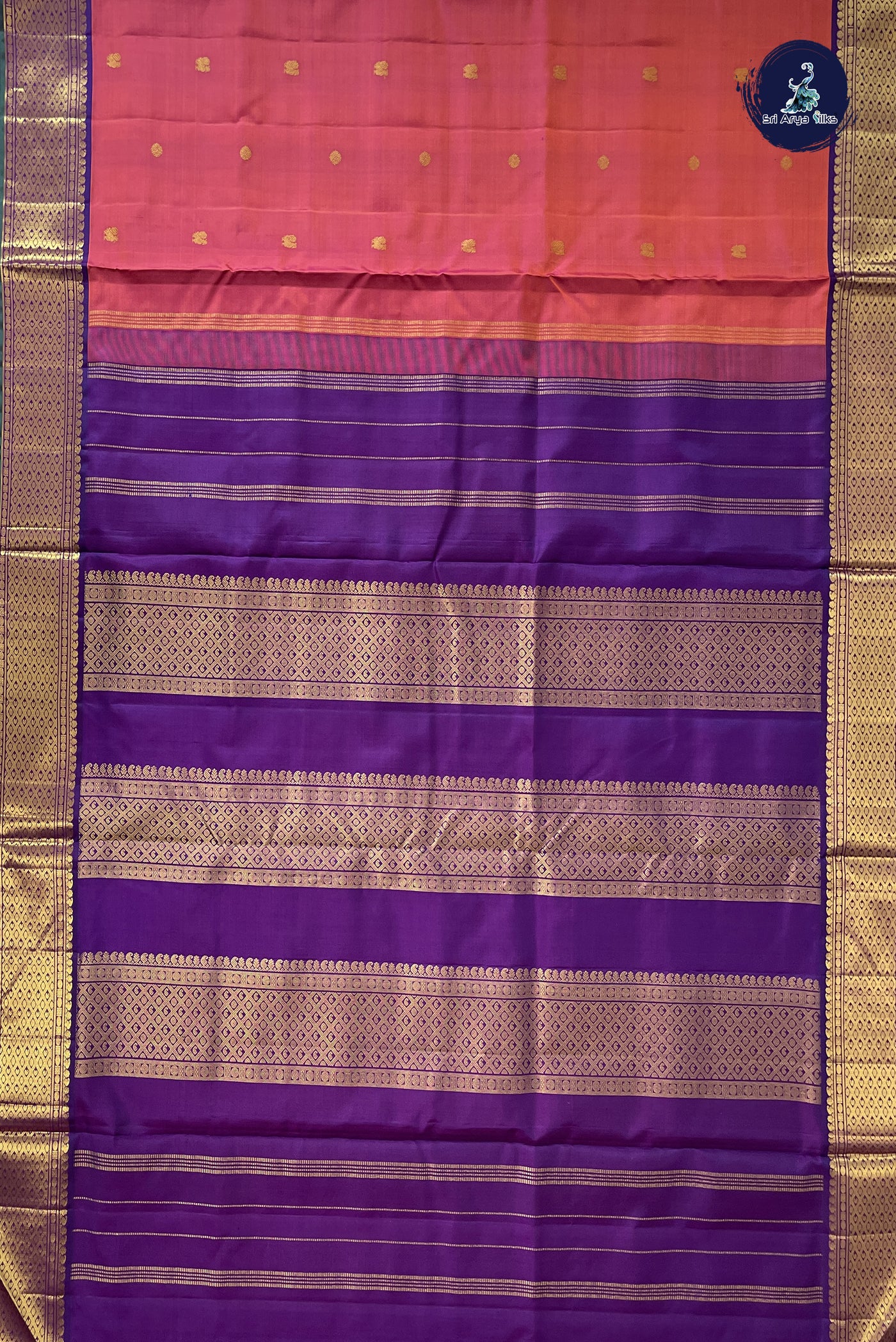 Dual Tone Pink Madisar 10 Yards Silk Saree With Zari Buttas Pattern