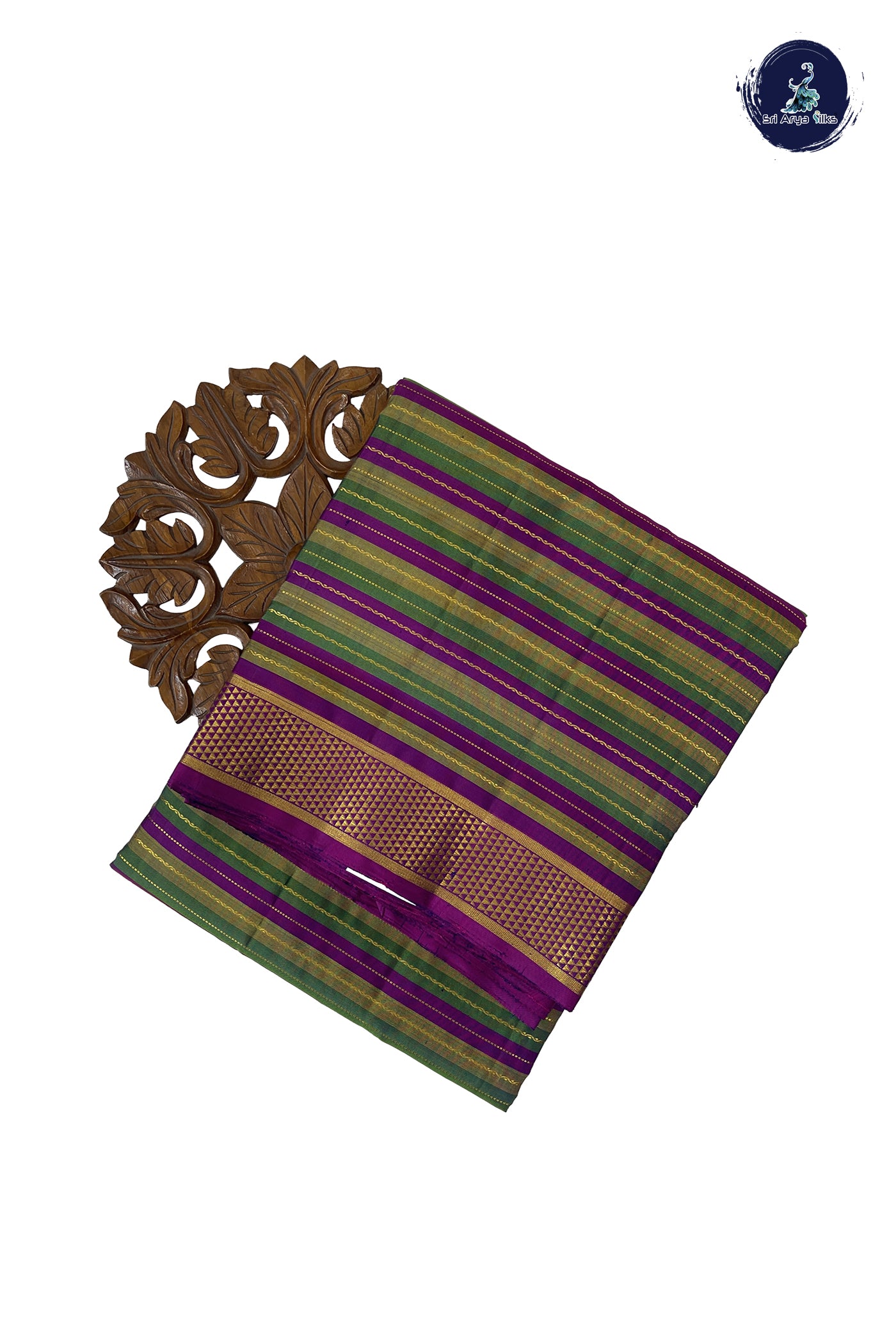 Multi Colour Madisar 10 Yards Silk Saree With Stripes Pattern