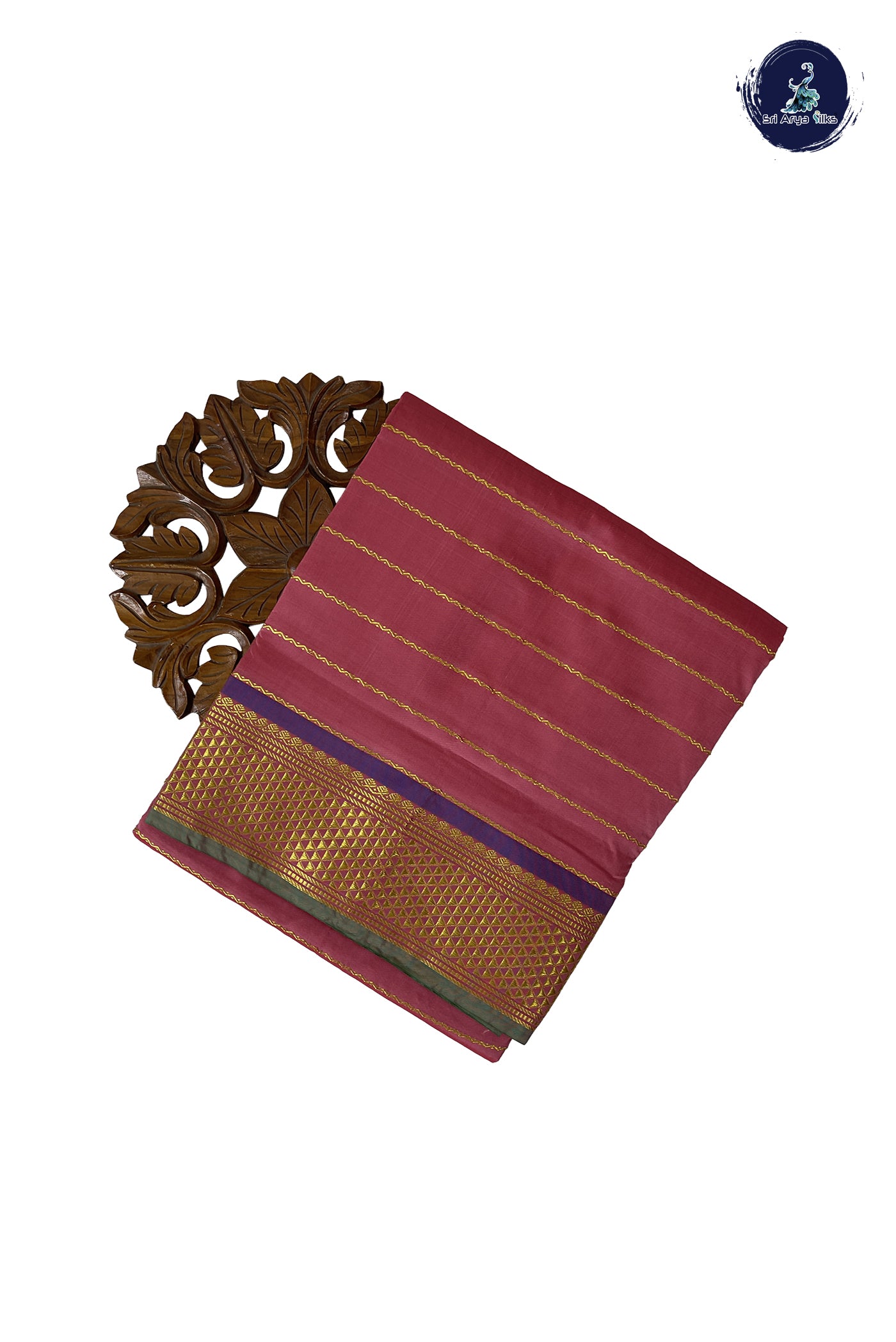 Kanagambaram Shade 10 Yards Semi Silk With Veldhari Stripes Pattern