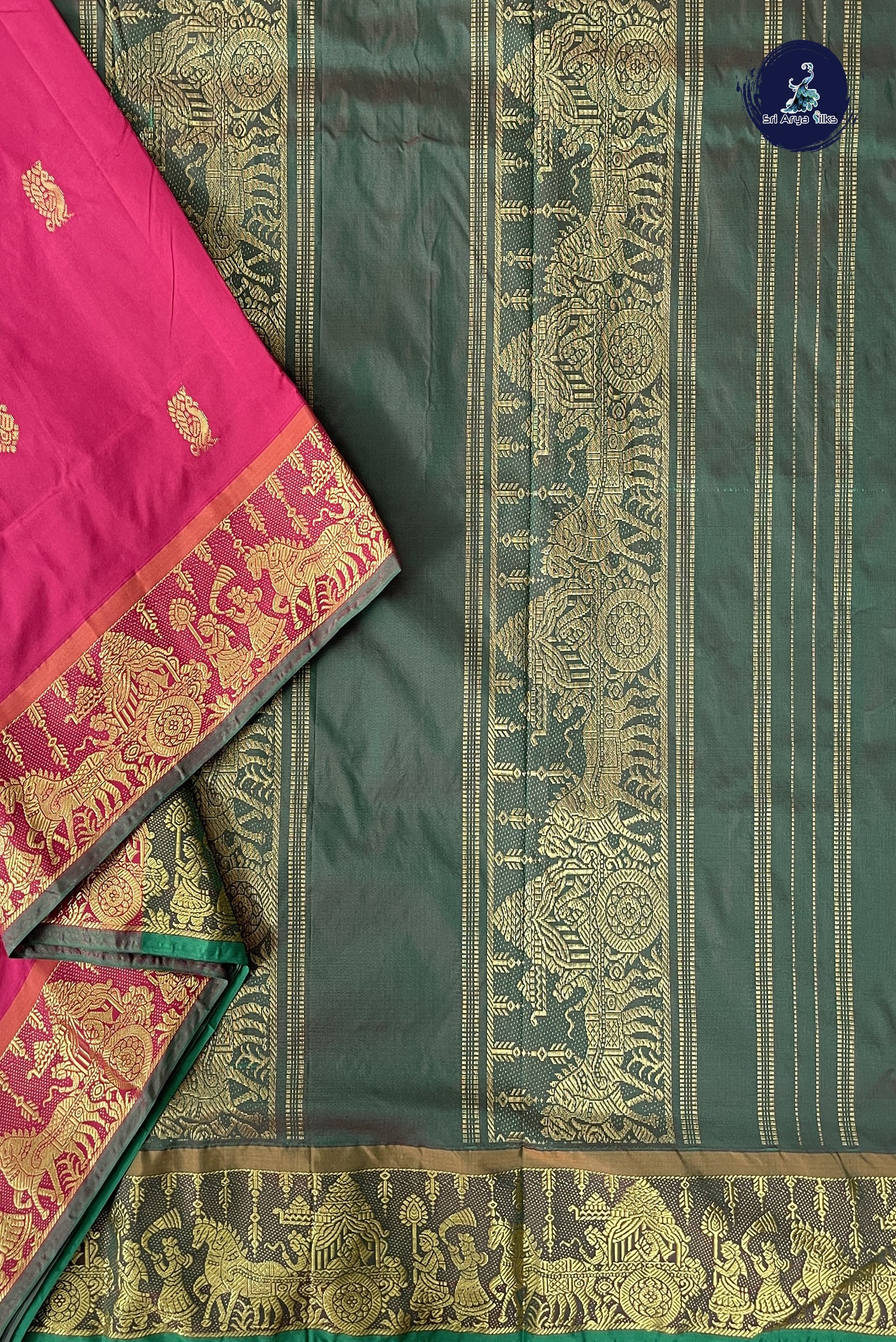 Maroon 10 Yards Semi Silk With Zari Buttas Pattern