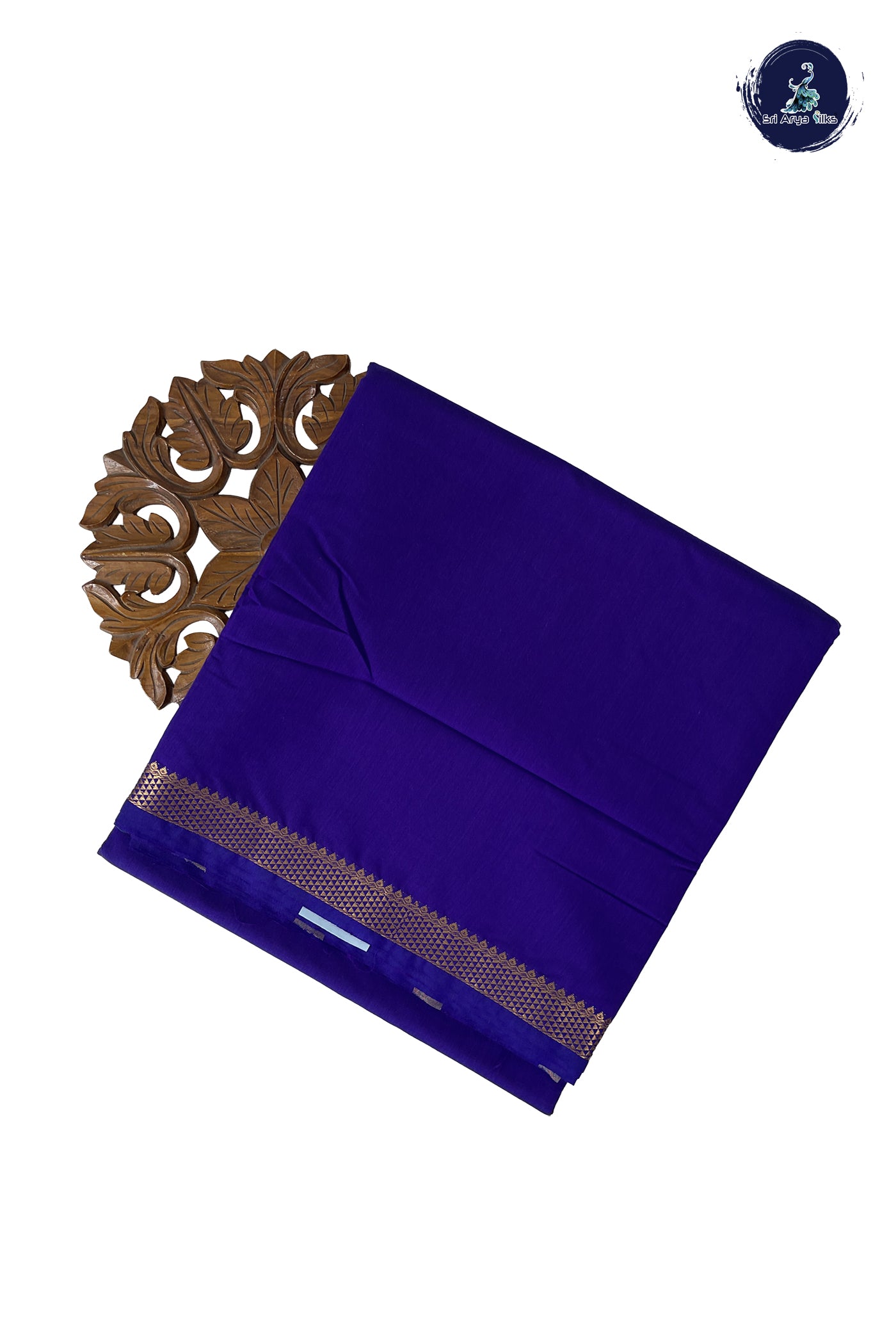 Violet Madisar Semi Silk Cotton Saree With Plain Pattern