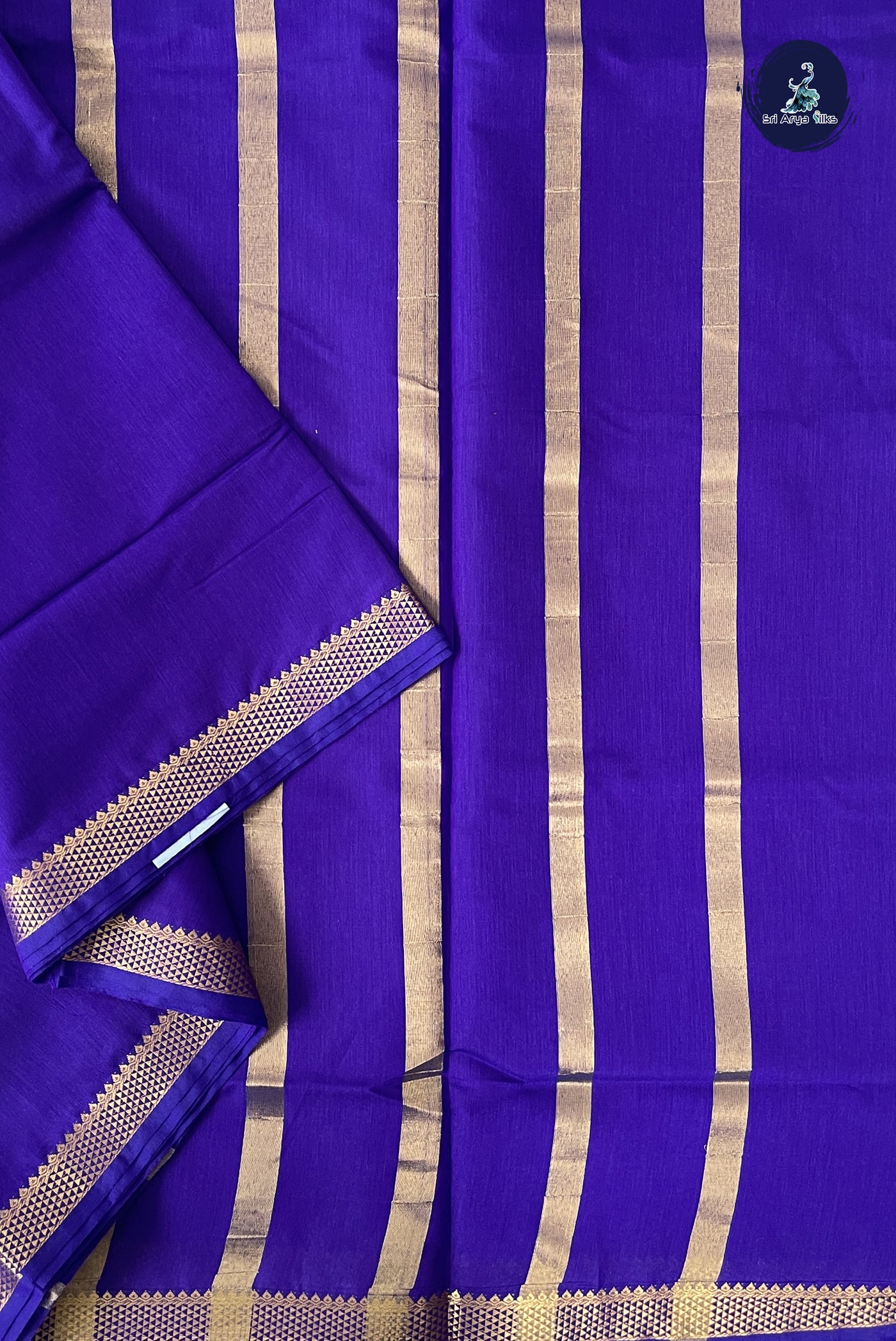 Violet Madisar Semi Silk Cotton Saree With Plain Pattern