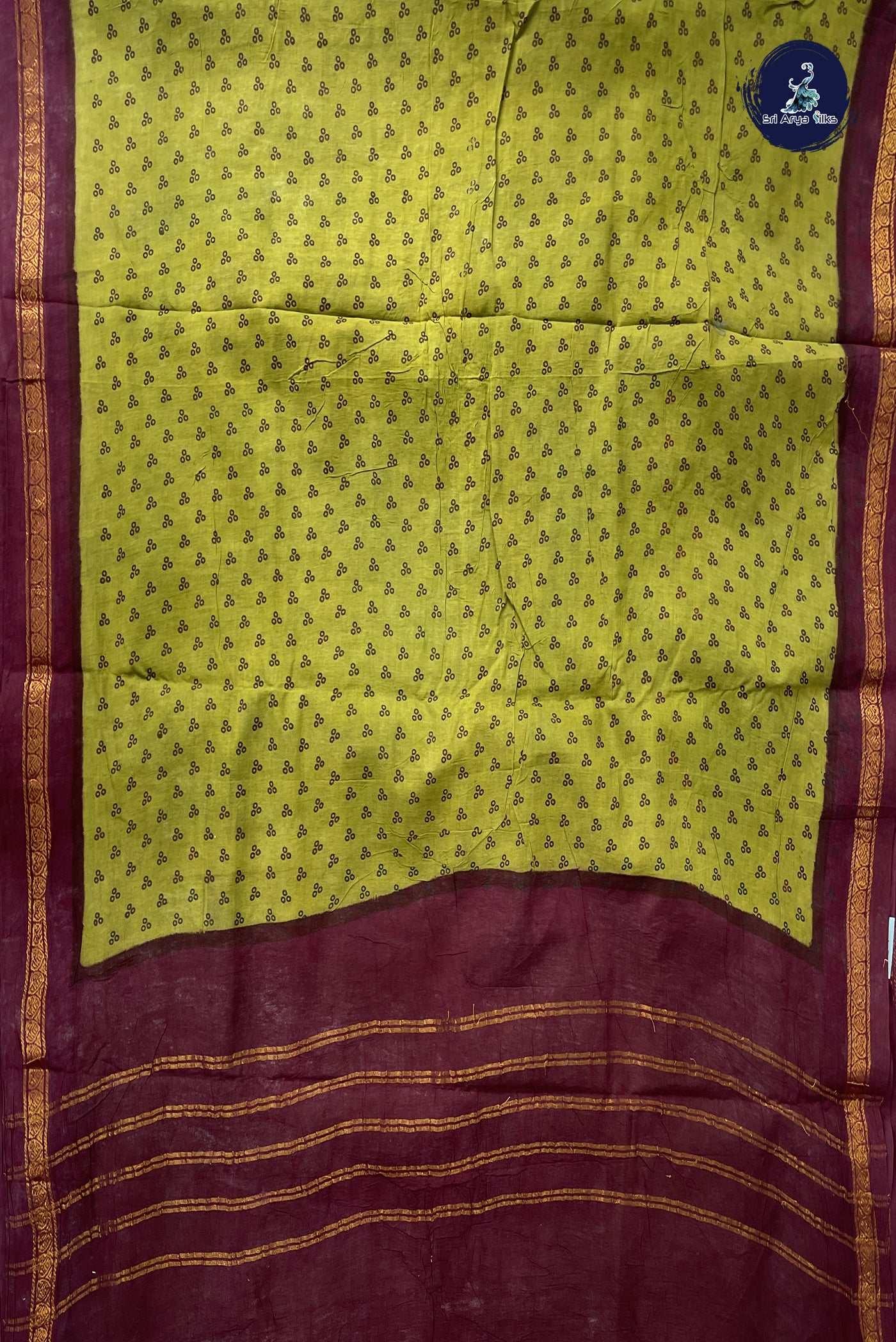 Mehendi Green Sugundi Cotton Madisar Saree With Printed Pattern