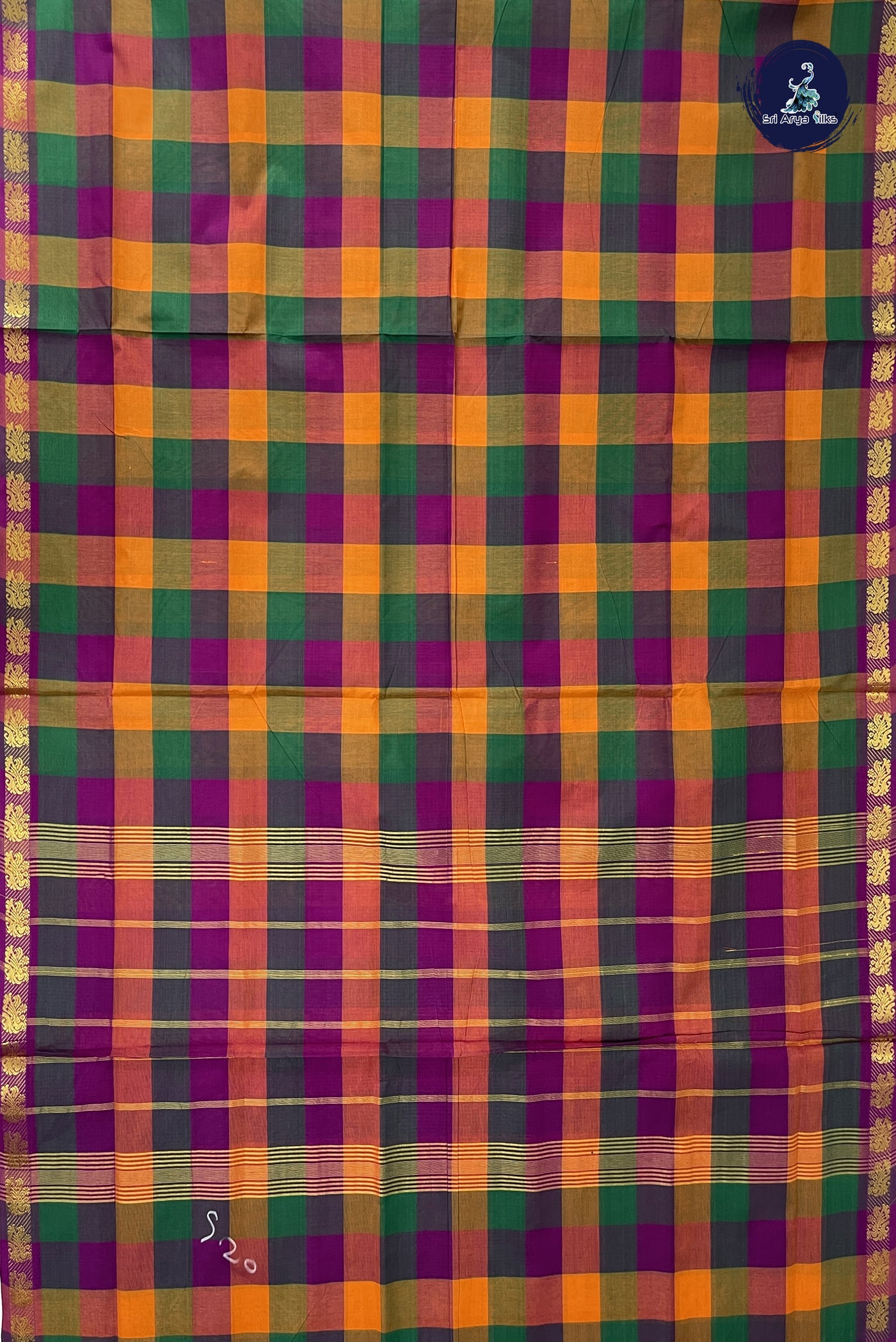 Multi Colour Madisar Cotton Saree With Paalum Pazham Kattam Pattern