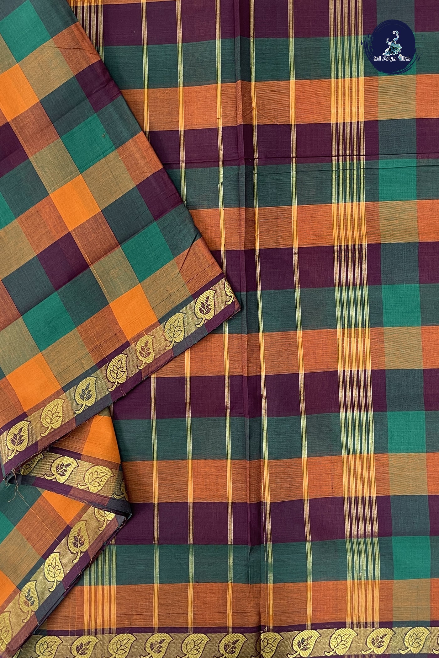 Multi Colour Madisar Cotton Saree With Paalum Pazham Kattam Pattern
