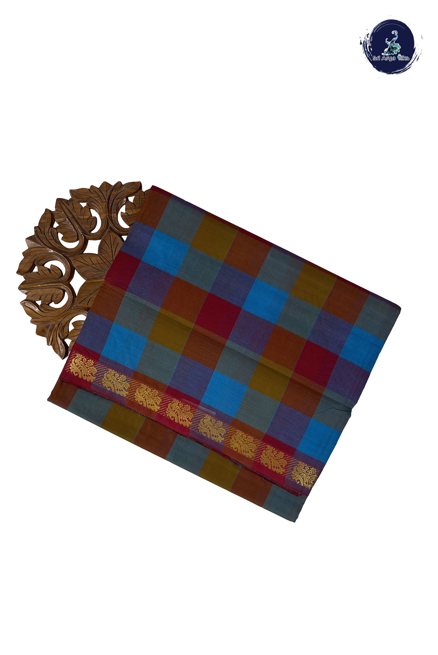 Multi Colour Madisar Cotton Saree With Paalum Pazham Kattam Pattern