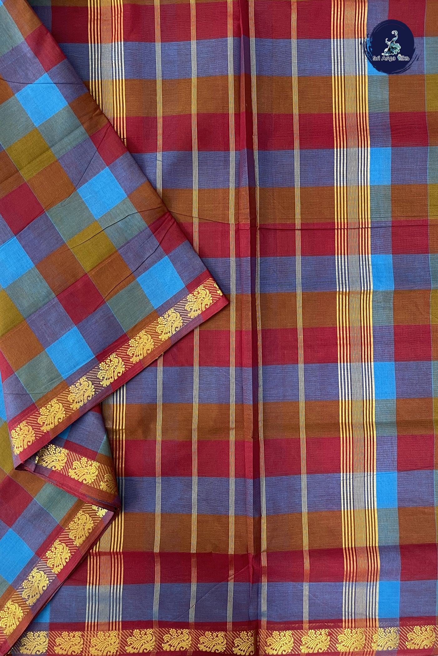 Multi Colour Madisar Cotton Saree With Paalum Pazham Kattam Pattern