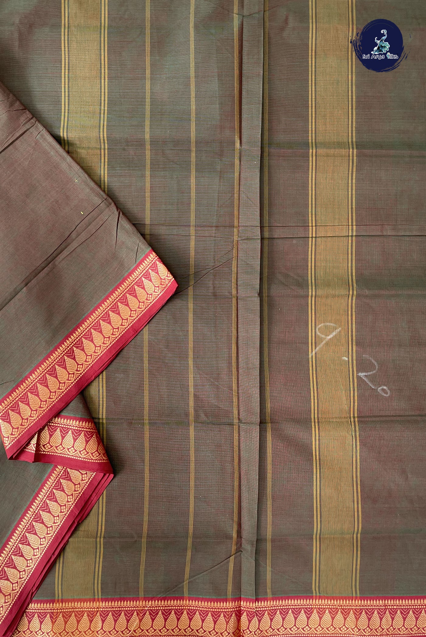 Manthulir Madisar Cotton Saree With Plain Pattern