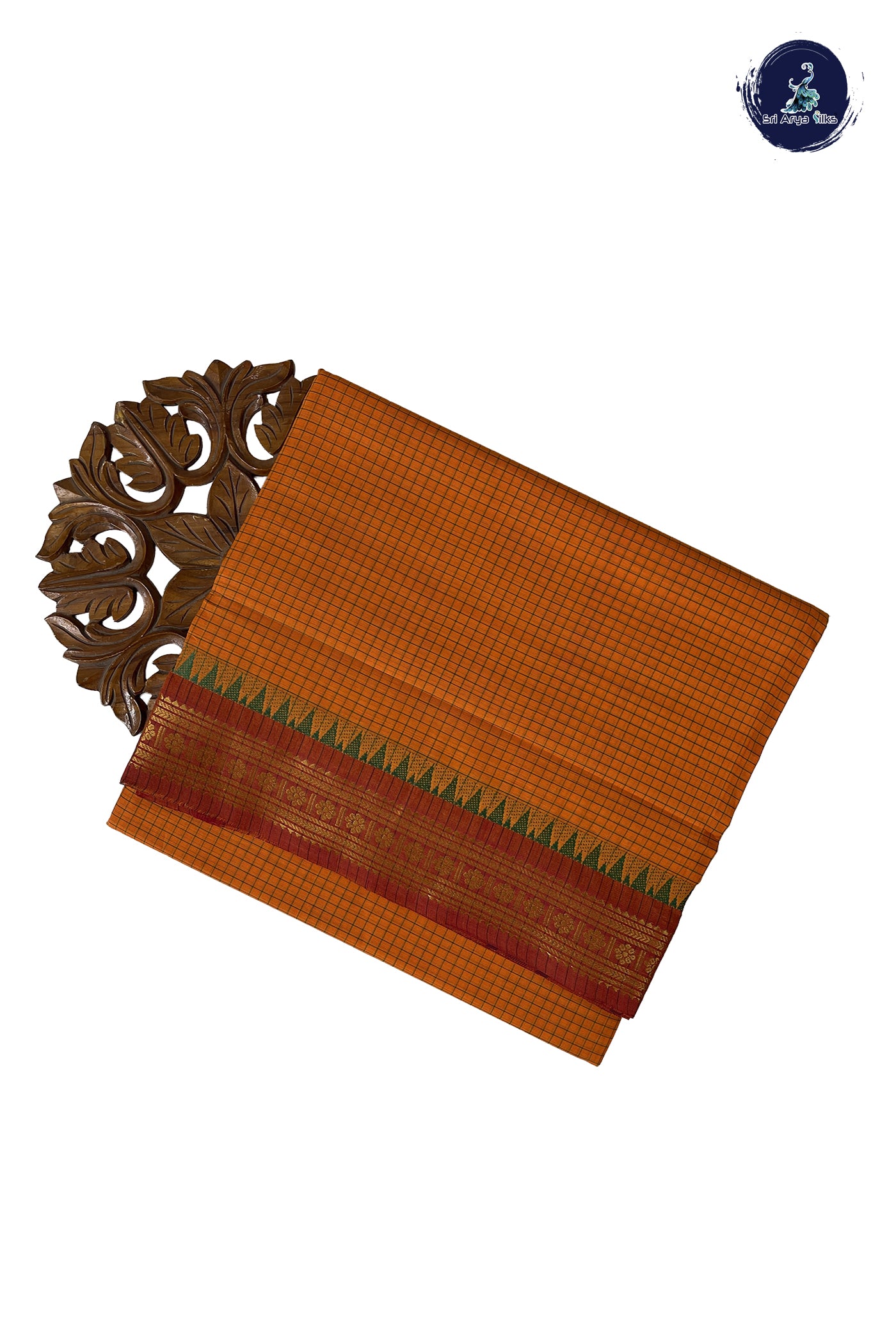 Yellow Madisar Cotton Saree With Checked Pattern