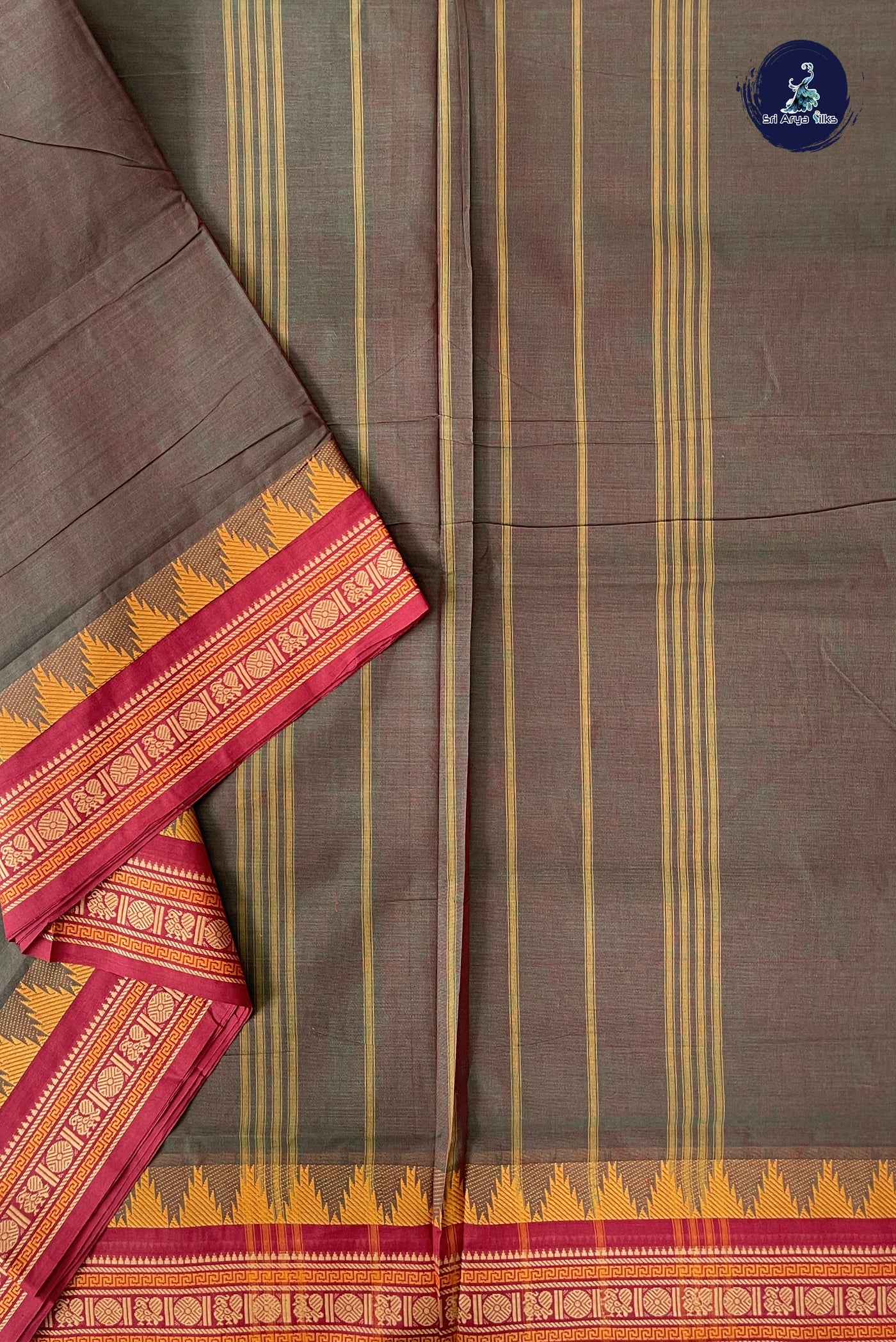 Manthulir Madisar Cotton Saree With Plain Pattern