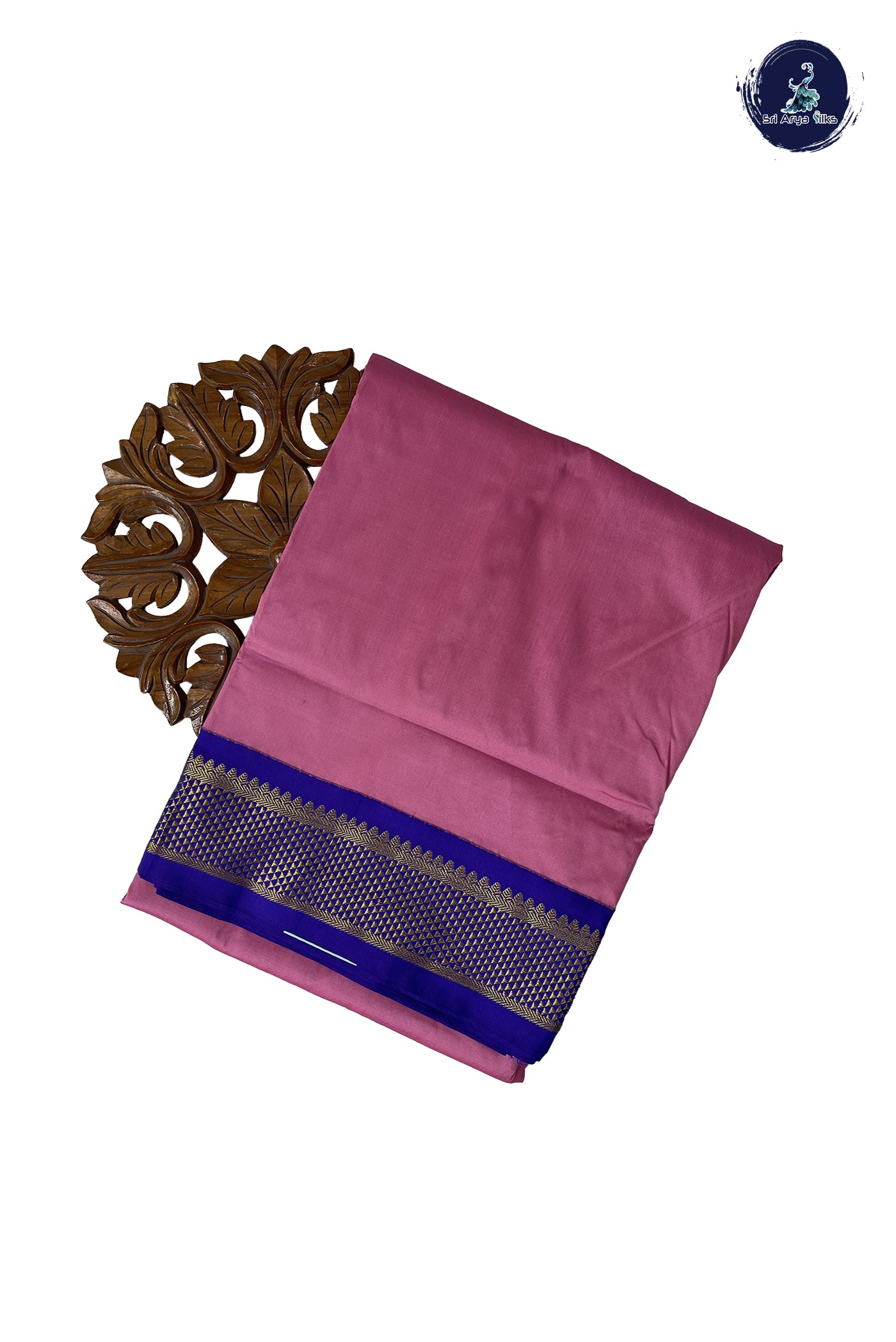 Lotus Pink Madisar Semi Silk Saree With Plain Pattern