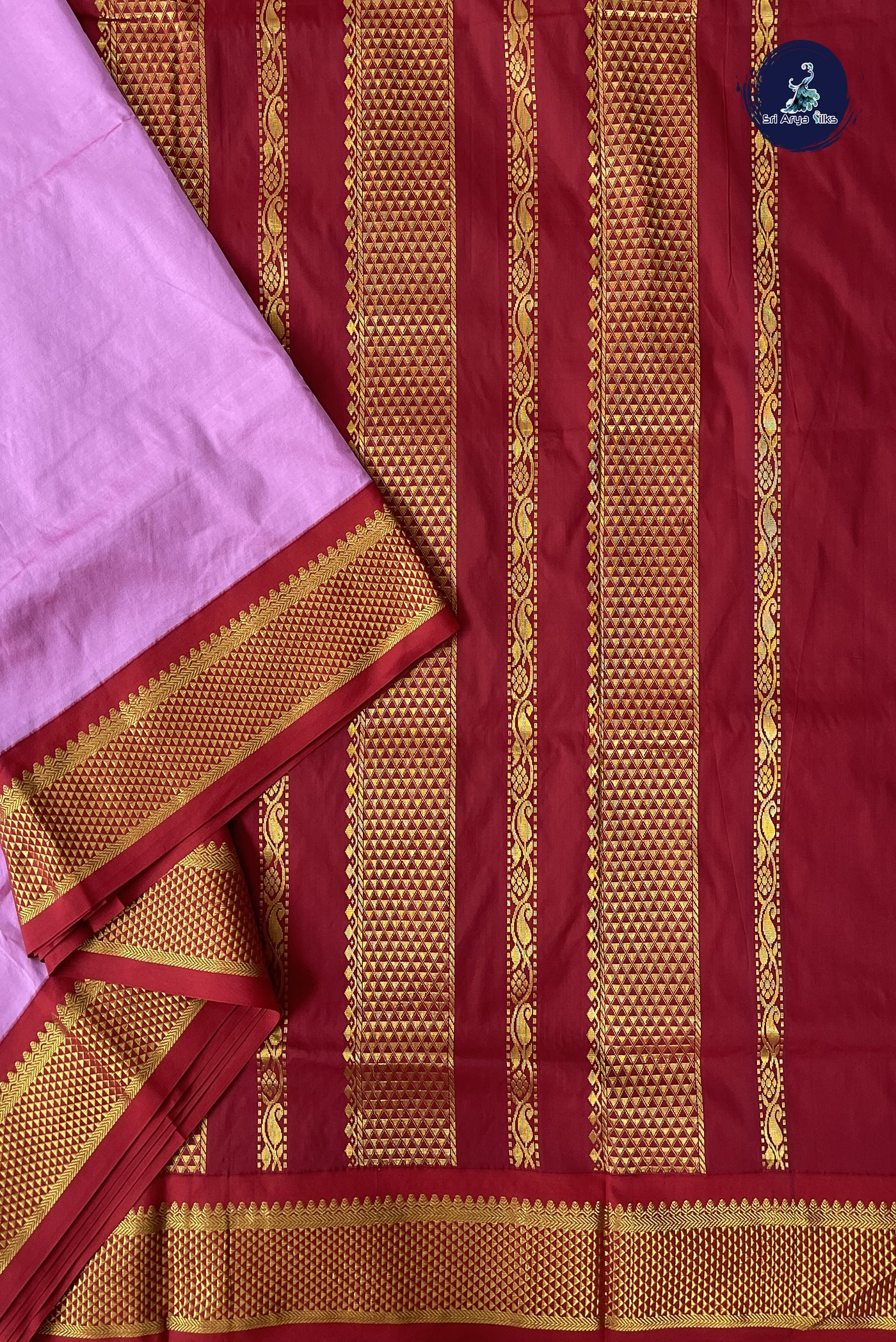Pink Madisar Semi Silk Saree With Plain Pattern
