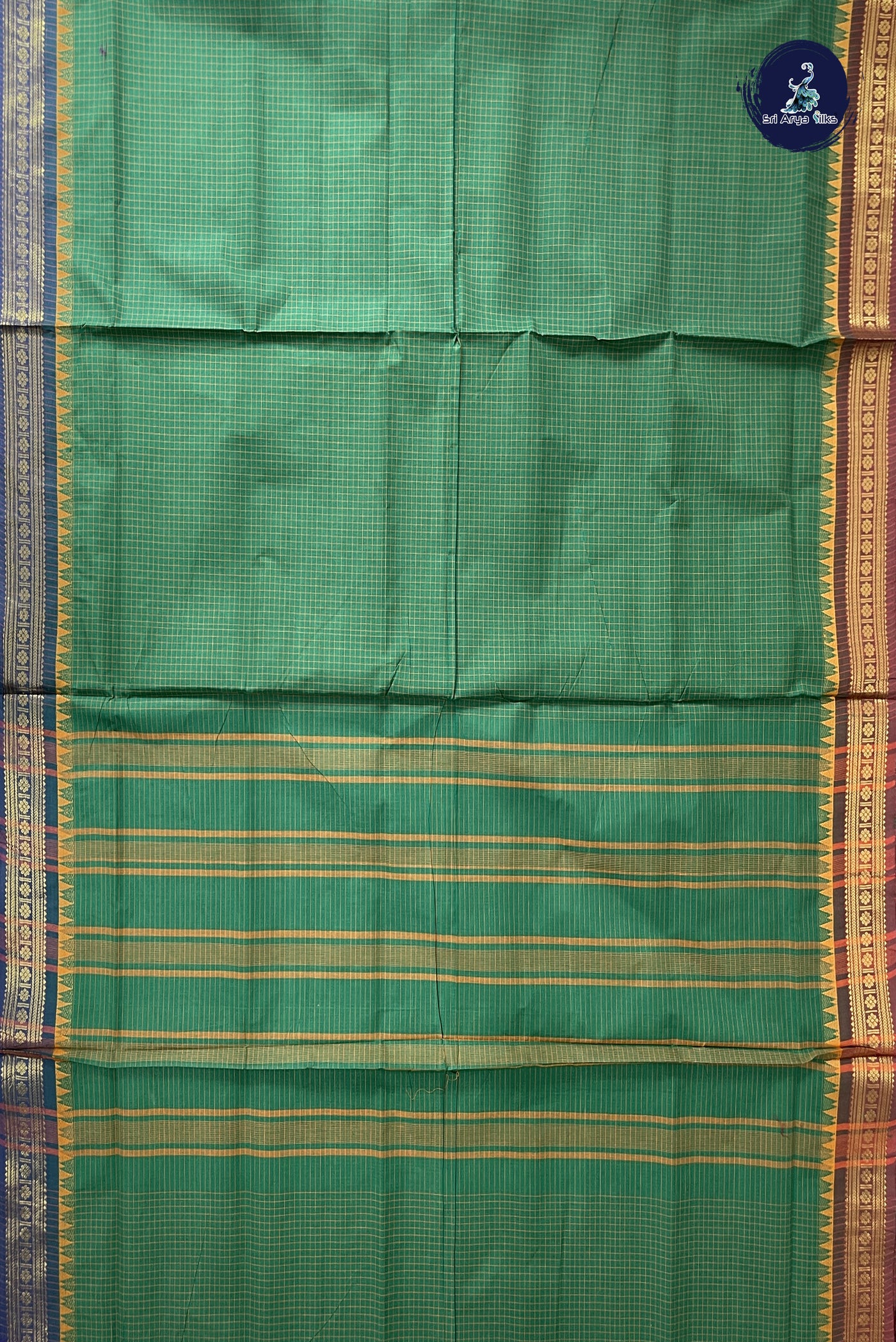 Violet Madisar Silk Cotton Saree With Vaira Oosi Pattern