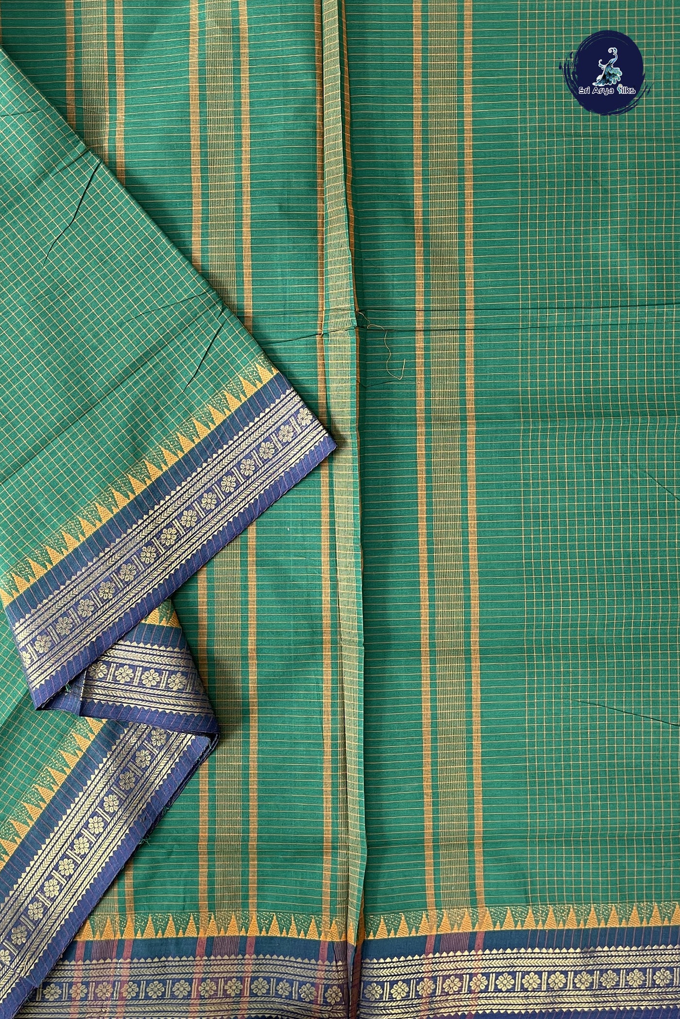 Violet Madisar Silk Cotton Saree With Vaira Oosi Pattern