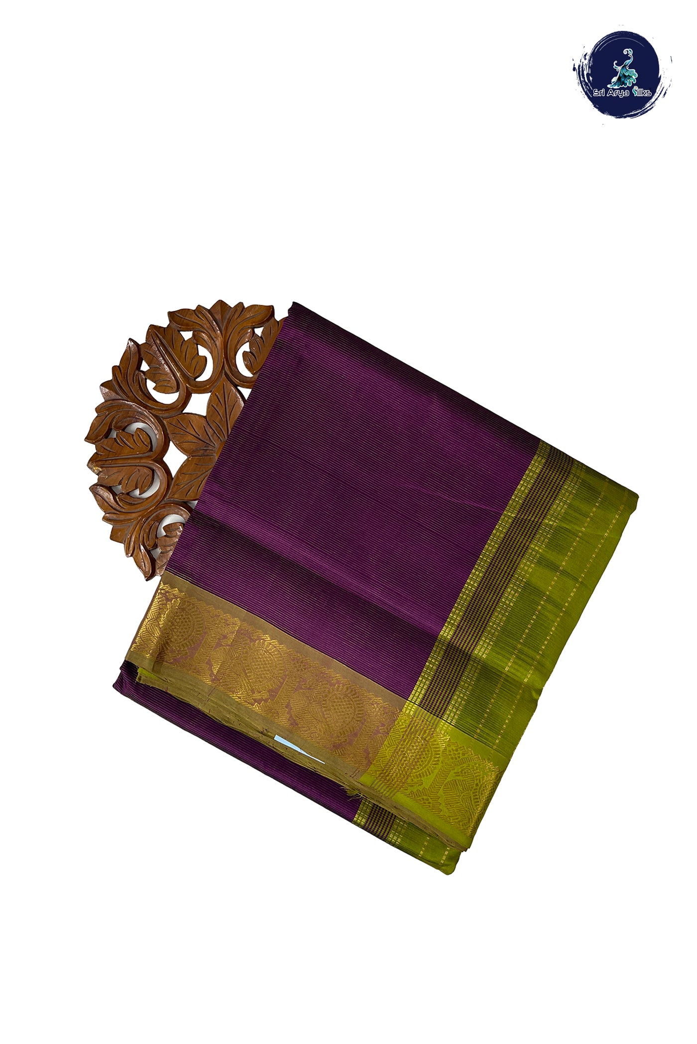 Purple Madisar Silk Cotton Saree With Vaira Oosi Pattern