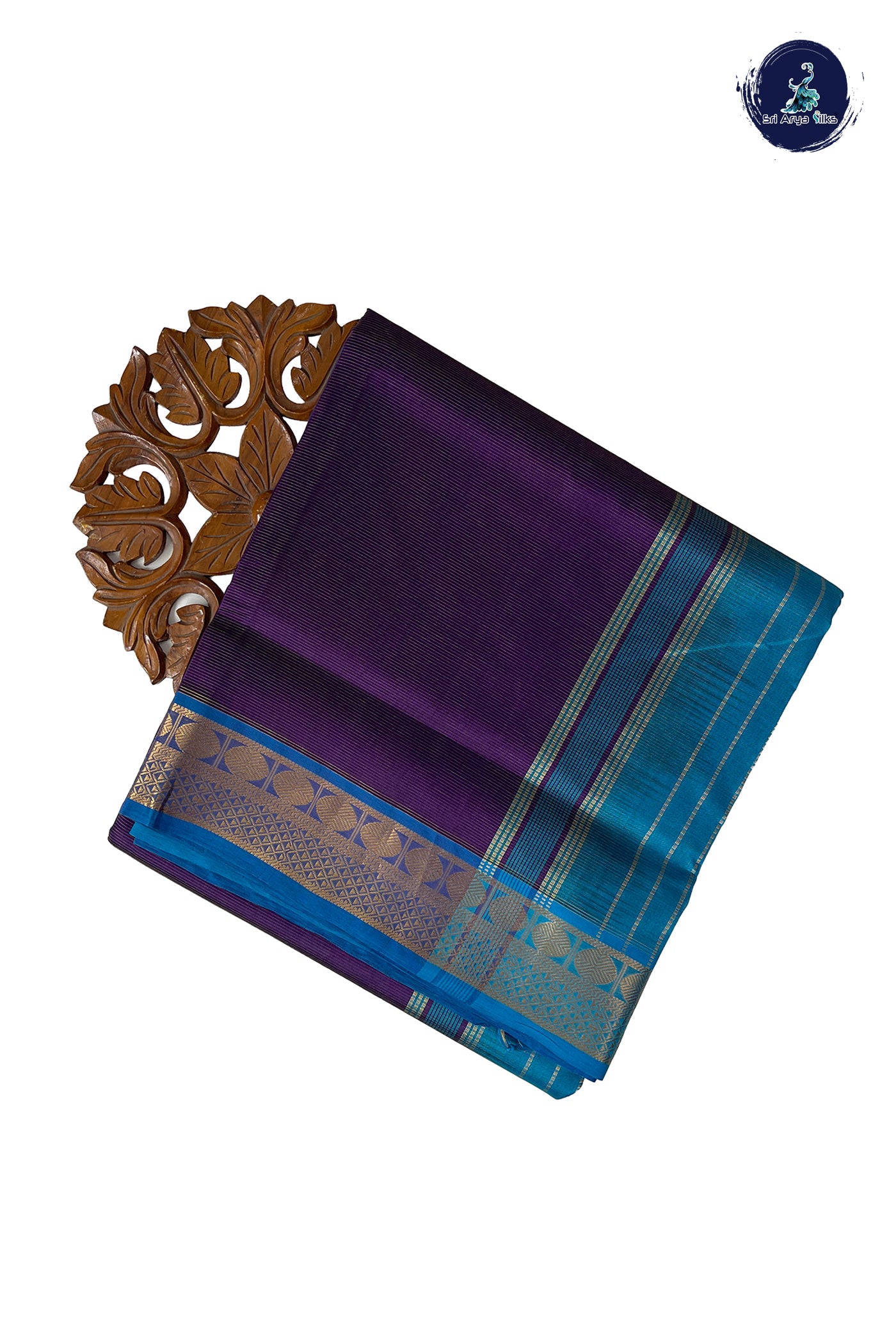 Violet Madisar Silk Cotton Saree With Vaira Oosi Pattern