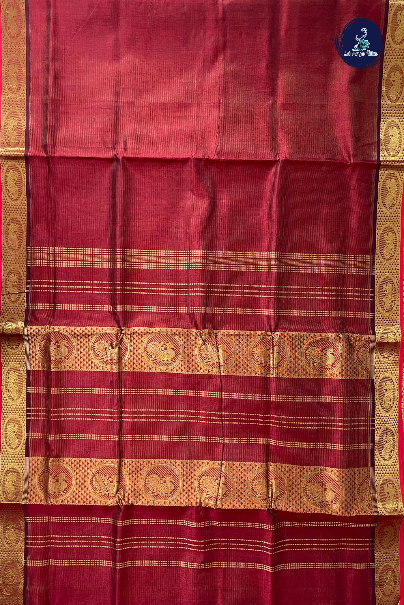 Arakku Madisar Silk Cotton Saree With Vaira Oosi Pattern