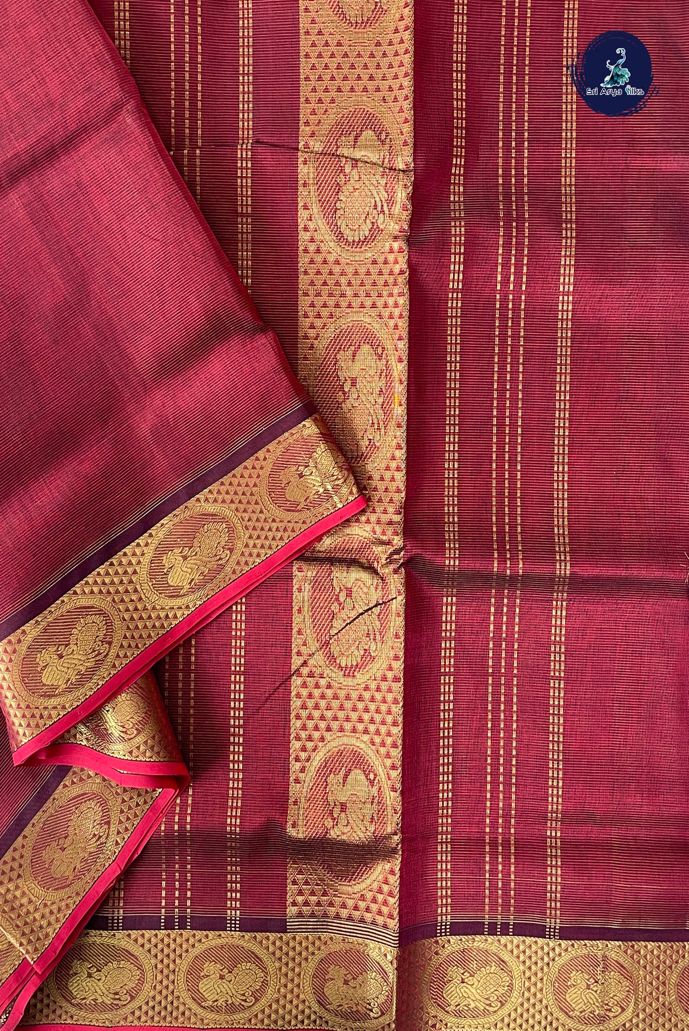 Arakku Madisar Silk Cotton Saree With Vaira Oosi Pattern